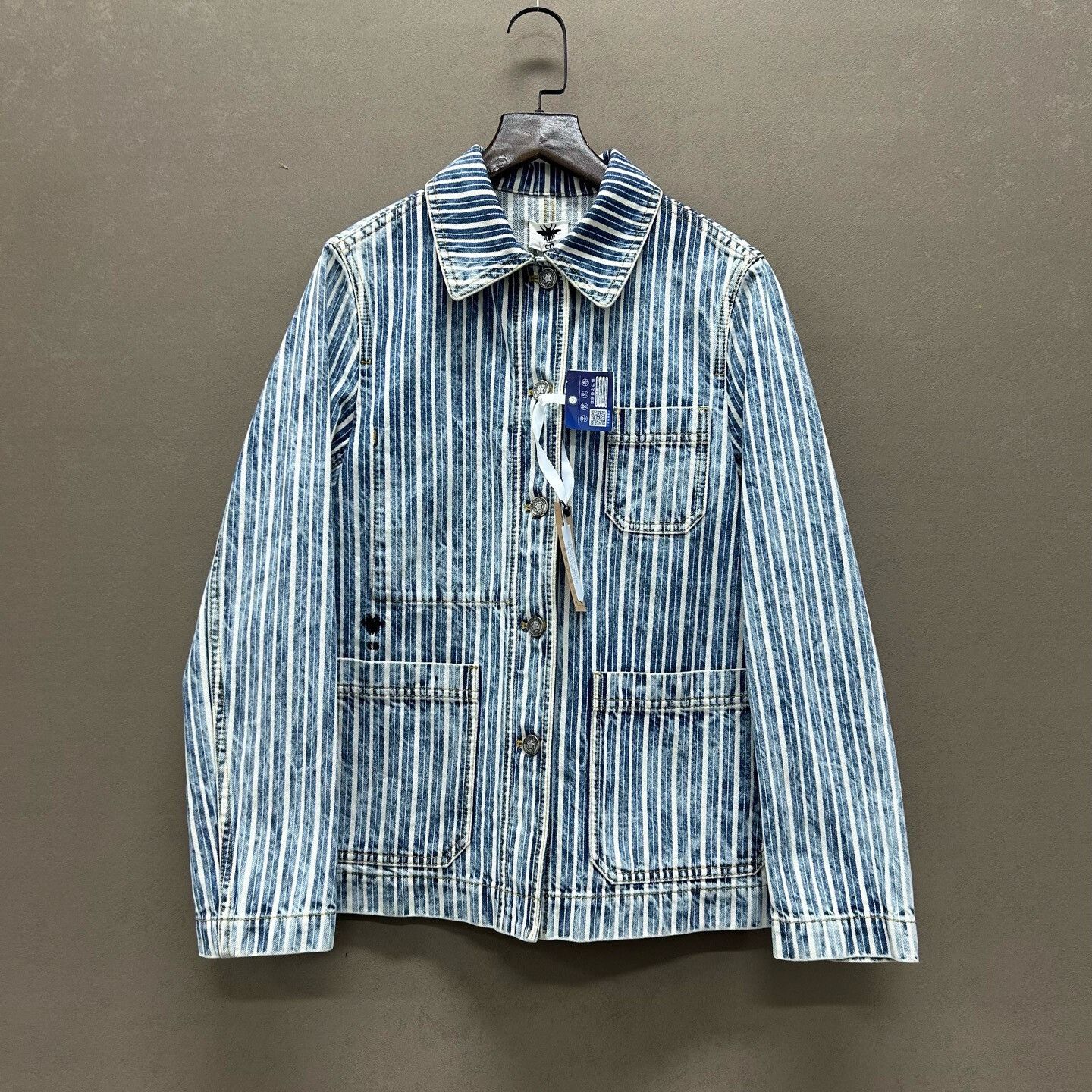 Dior Dior Bee Striped Denim Jacket Size 36 Size XS / US 0-2 / IT 36-38 - 2 Thumbnail