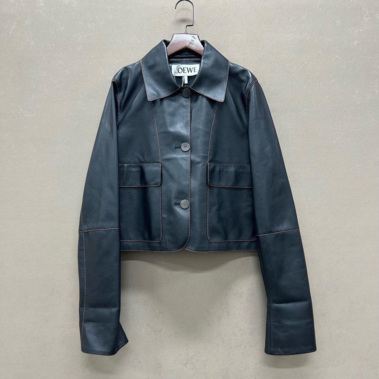 Loewe Loewe Contrast Stitch Leather Jacket Size 36 Size XS / US 0-2 / IT 36-38 - 2 Thumbnail