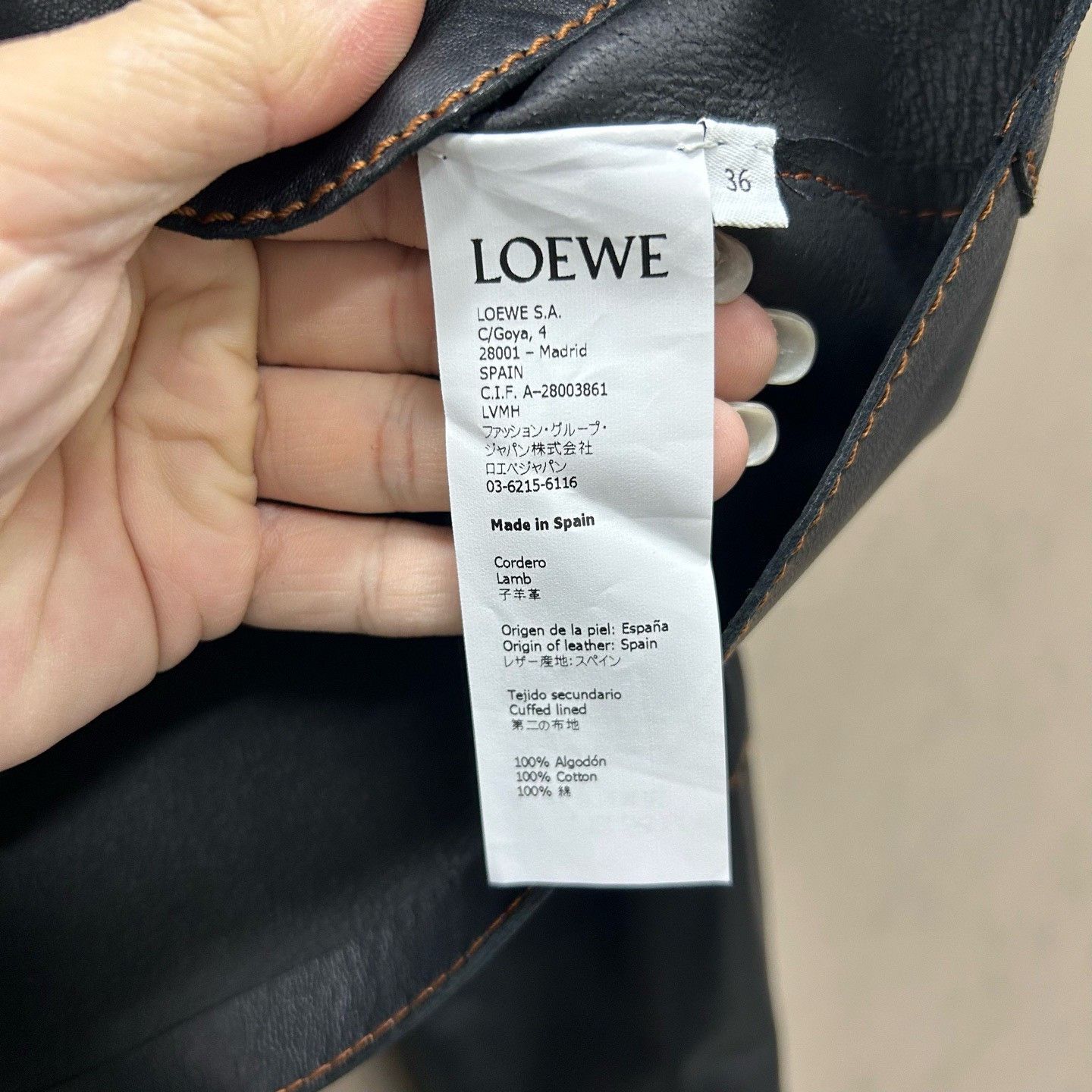 Loewe Loewe Contrast Stitch Leather Jacket Size 36 Size XS / US 0-2 / IT 36-38 - 5 Thumbnail