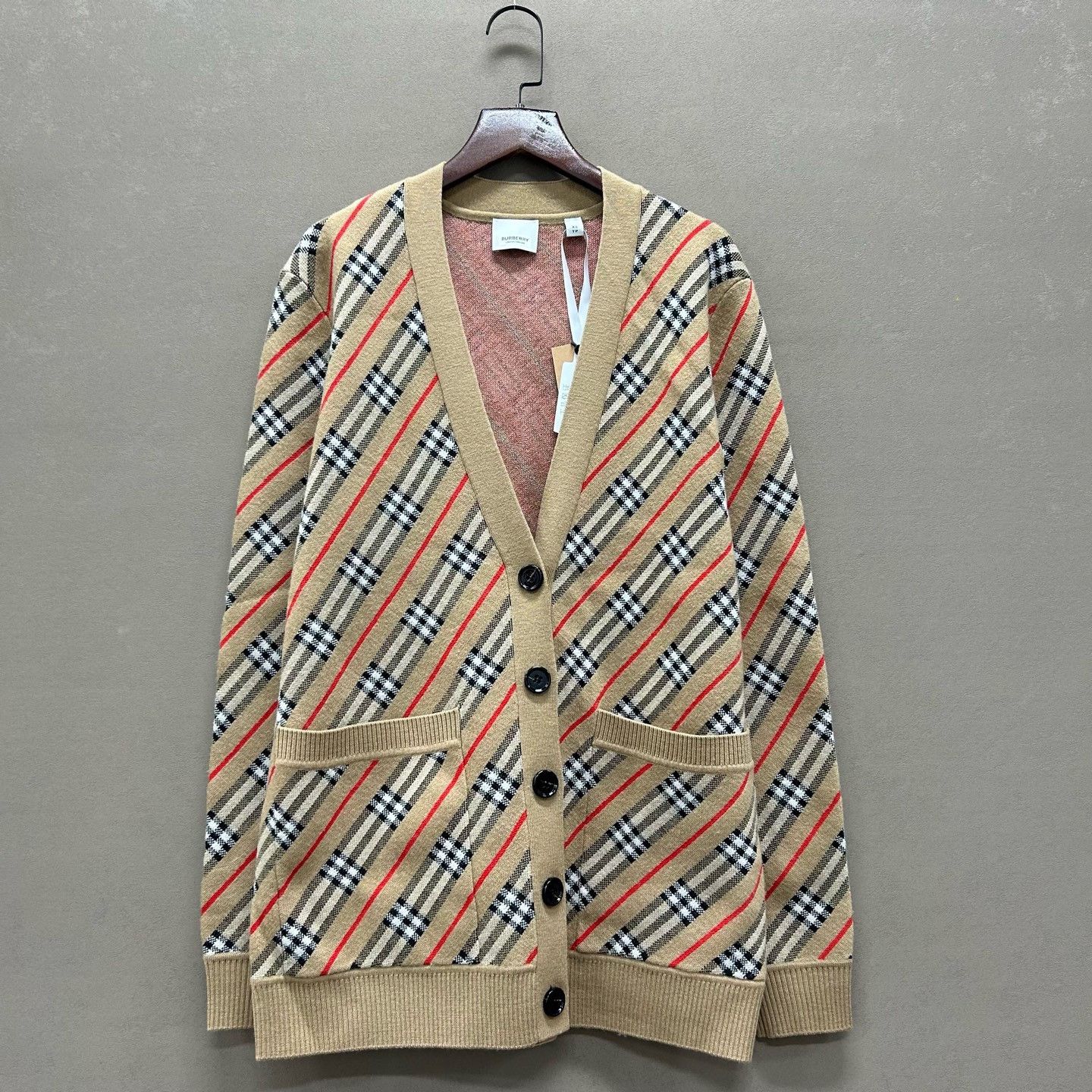 Burberry Burberry Diagonal Check Cardigan Size XS Size US XS / EU 42 / 0 - 2 Thumbnail