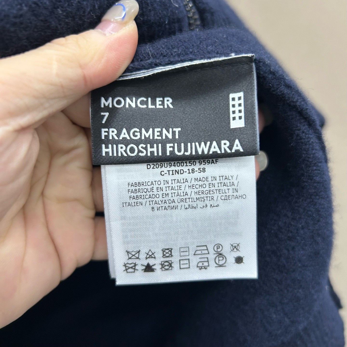 Moncler Moncler x Fragment Logo Zip Hoodie Size L Size US L / EU 52-54 / 3 - 7 Thumbnail