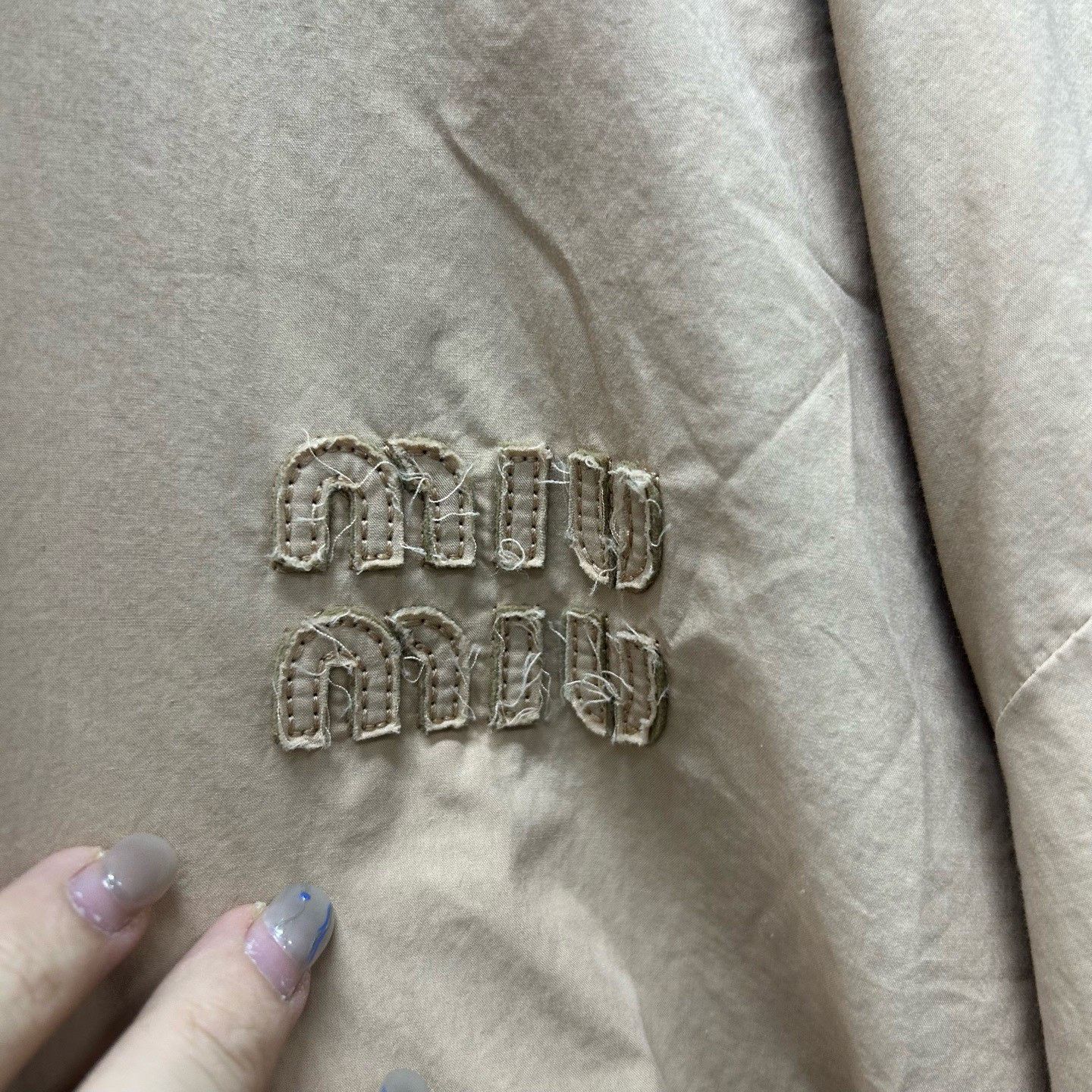 Miu Miu Miu Miu Embroidered Logo Jacket Beige Size 38 Size XS / US 0-2 / IT 36-38 - 4 Thumbnail