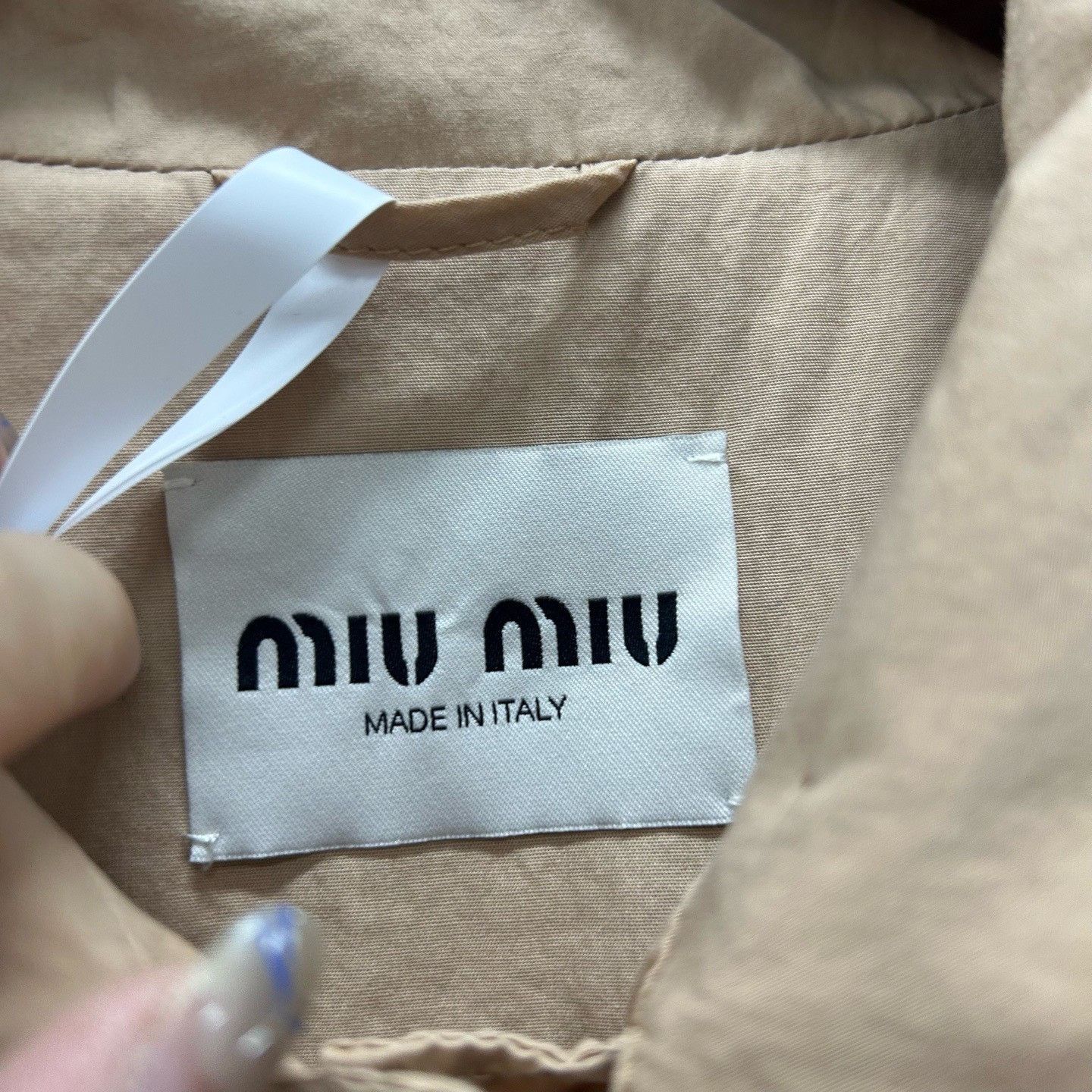 Miu Miu Miu Miu Embroidered Logo Jacket Beige Size 38 Size XS / US 0-2 / IT 36-38 - 5 Thumbnail
