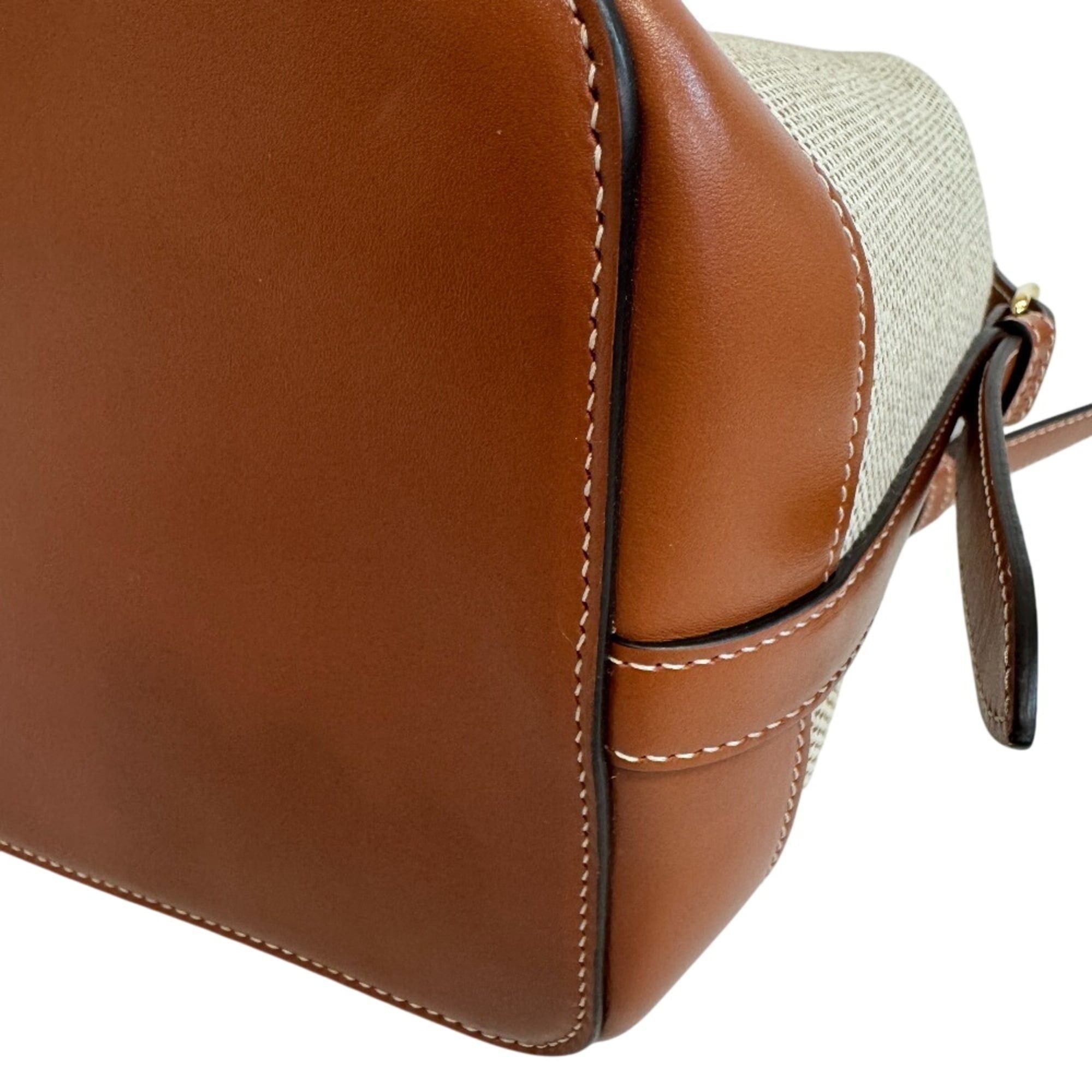 Celine CELINE Cabas de France 2-way Handbag/Shoulder Bag with Leather Trim, Beige Size ONE SIZE - 4 Thumbnail