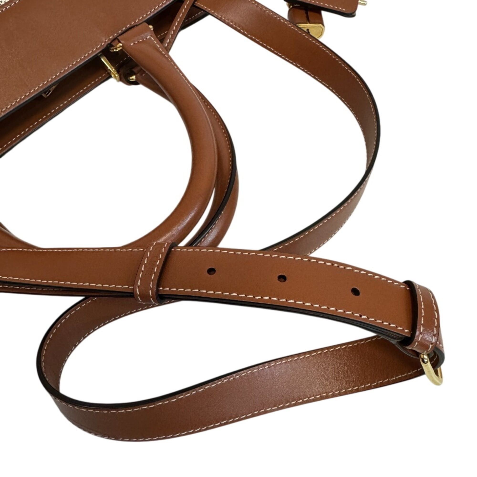 Celine CELINE Cabas de France 2-way Handbag/Shoulder Bag with Leather Trim, Beige Size ONE SIZE - 7 Thumbnail