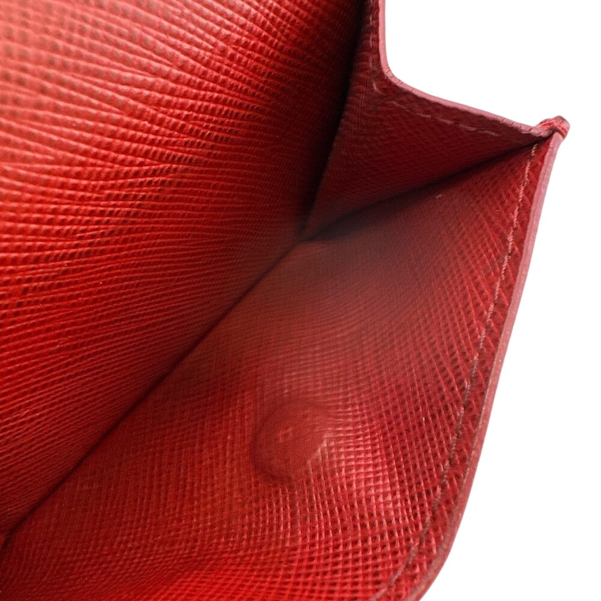 Prada PRADA Compact Wallet, Logo Plate, Saffiano Leather, Tri-fold Red Size ONE SIZE - 9 Thumbnail