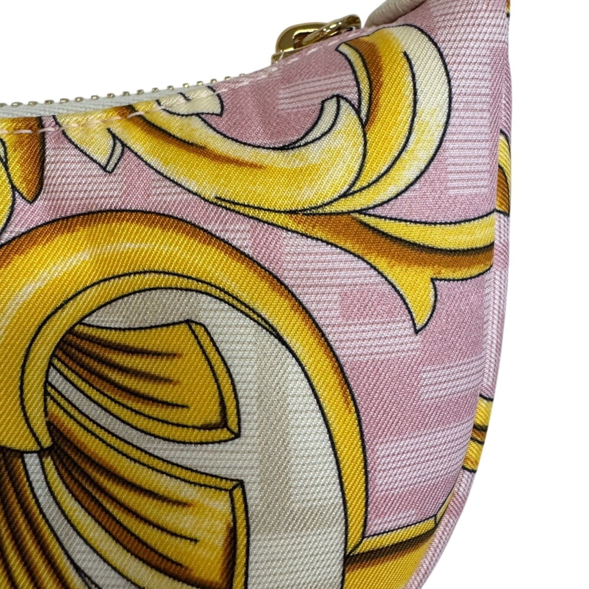 Fendi FENDI 7AS089 Nano FendiGraphy Versace Collaboration Pouch Lettering Logo Hobo Handbag Pink Size ONE SIZE - 6 Thumbnail