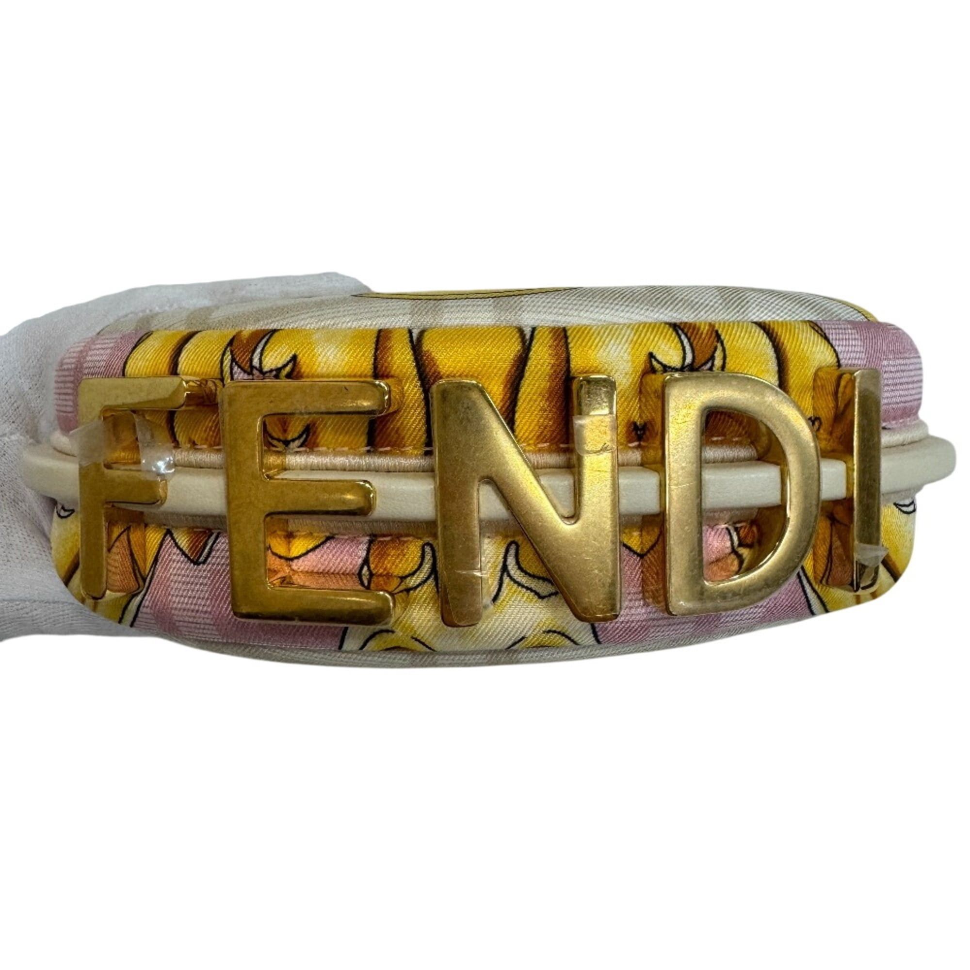 Fendi FENDI 7AS089 Nano FendiGraphy Versace Collaboration Pouch Lettering Logo Hobo Handbag Pink Size ONE SIZE - 5 Thumbnail