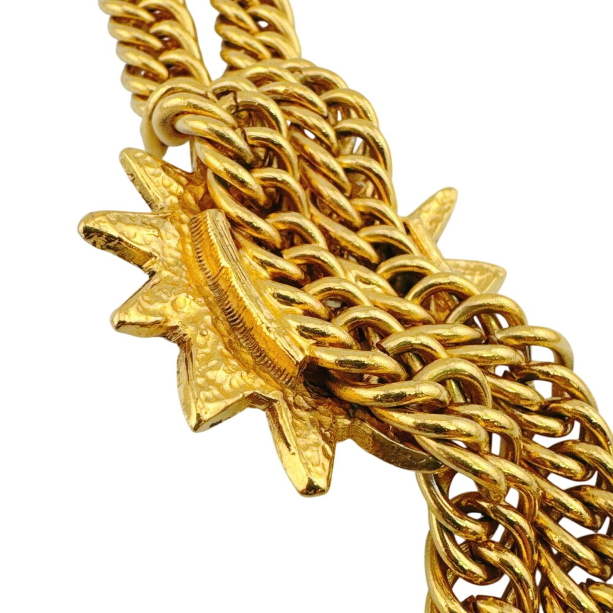 Chanel CHANEL choker, double chain, lion motif, Coco Mark necklace, gold chain. Size ONE SIZE - 7 Thumbnail