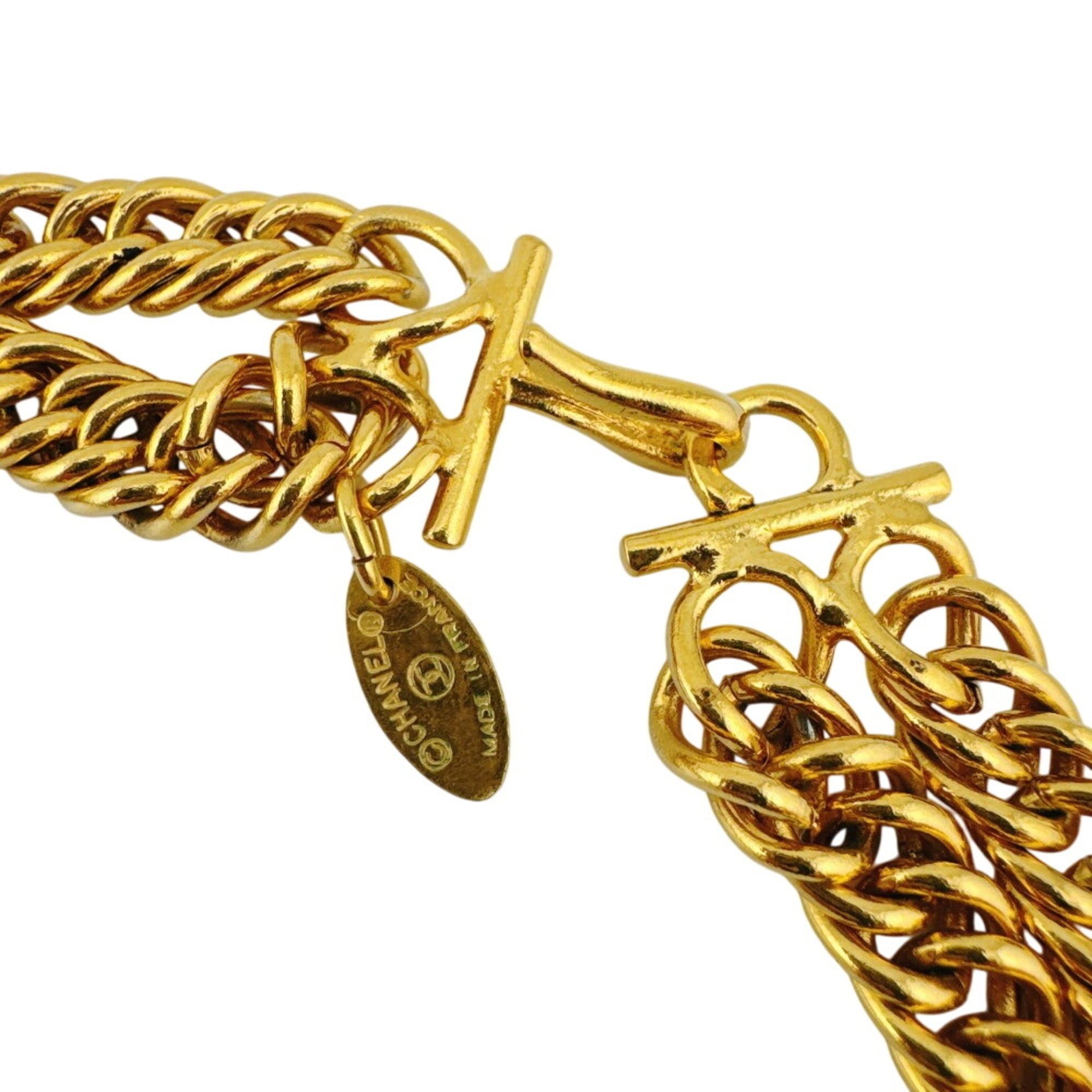Chanel CHANEL choker, double chain, lion motif, Coco Mark necklace, gold chain. Size ONE SIZE - 3 Thumbnail
