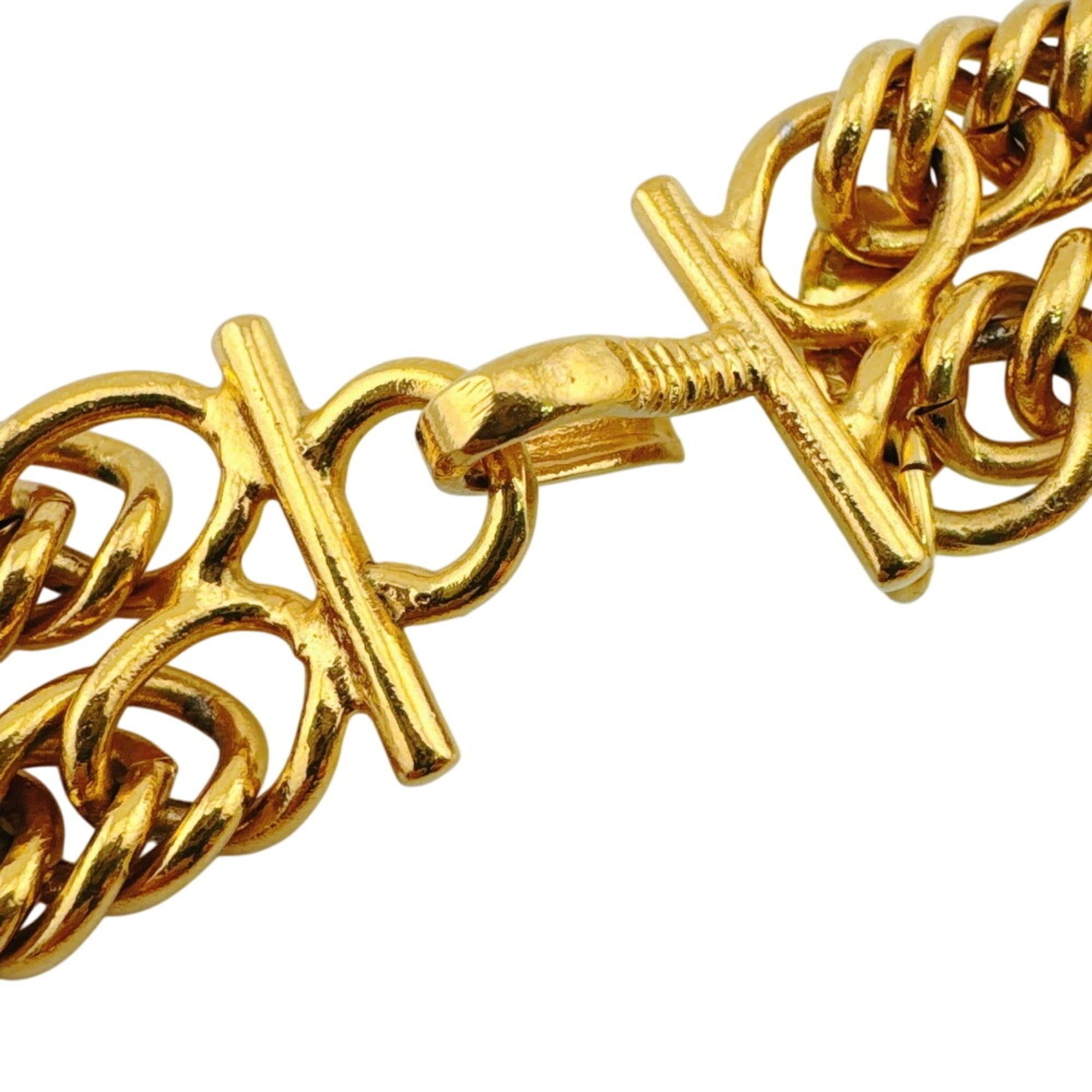 Chanel CHANEL choker, double chain, lion motif, Coco Mark necklace, gold chain. Size ONE SIZE - 8 Thumbnail