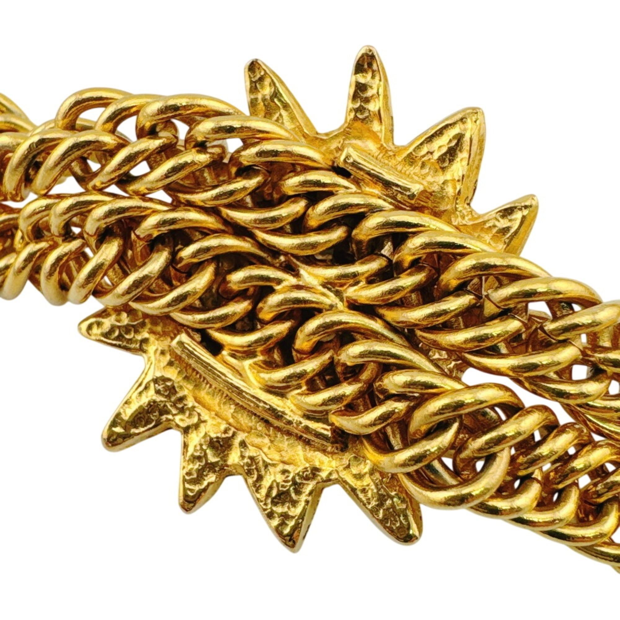 Chanel CHANEL choker, double chain, lion motif, Coco Mark necklace, gold chain. Size ONE SIZE - 6 Thumbnail