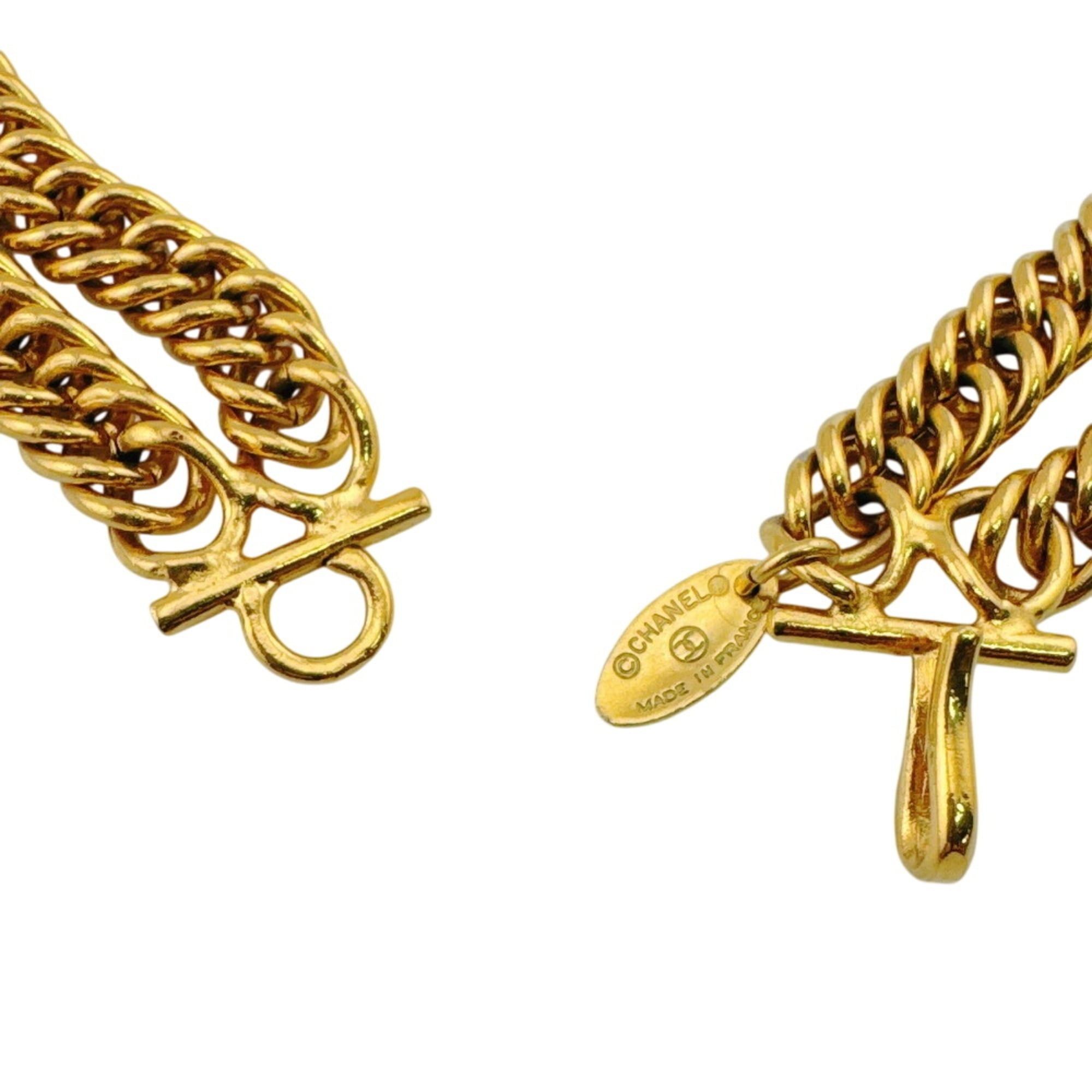 Chanel CHANEL choker, double chain, lion motif, Coco Mark necklace, gold chain. Size ONE SIZE - 9 Thumbnail
