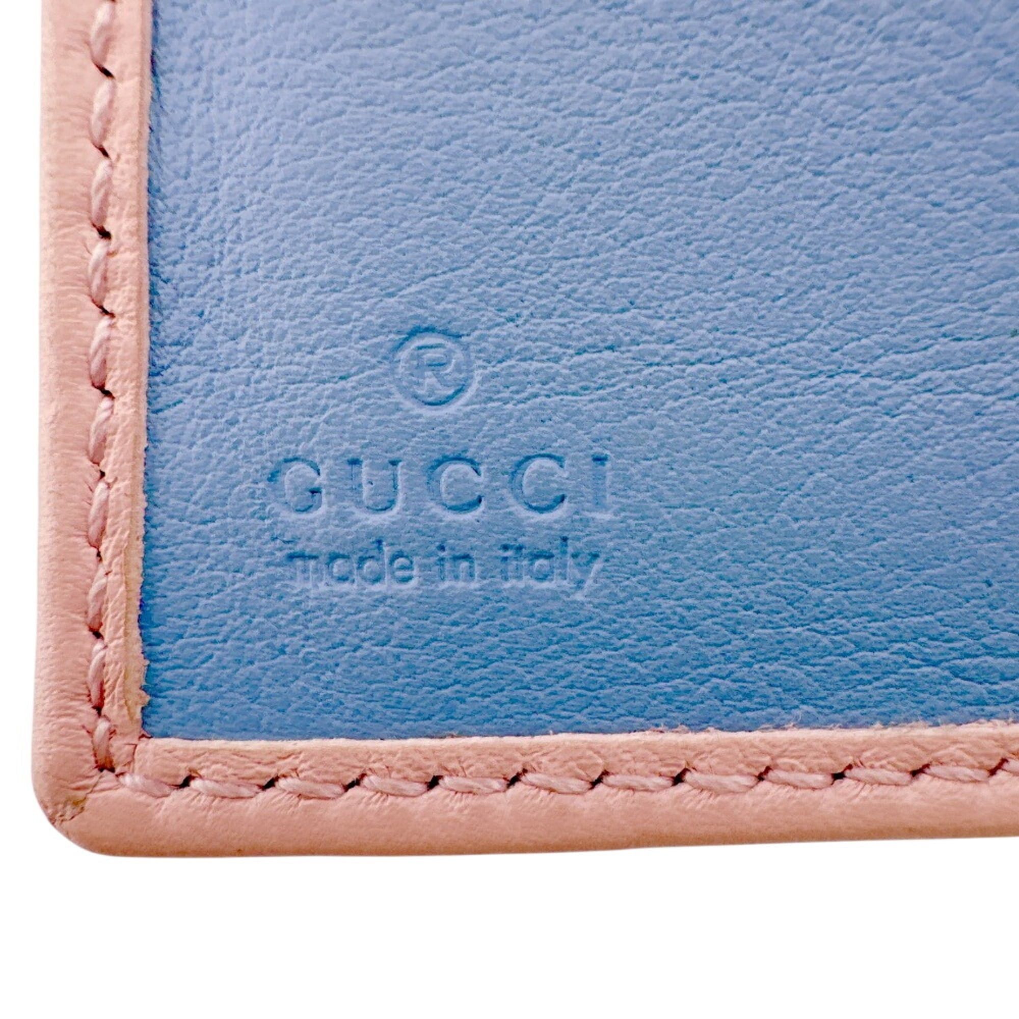 Gucci GUCCI 790063 Double G Small Wallet Compact Bi-color GG Marmont Bi-fold Pink Size ONE SIZE - 10 Thumbnail