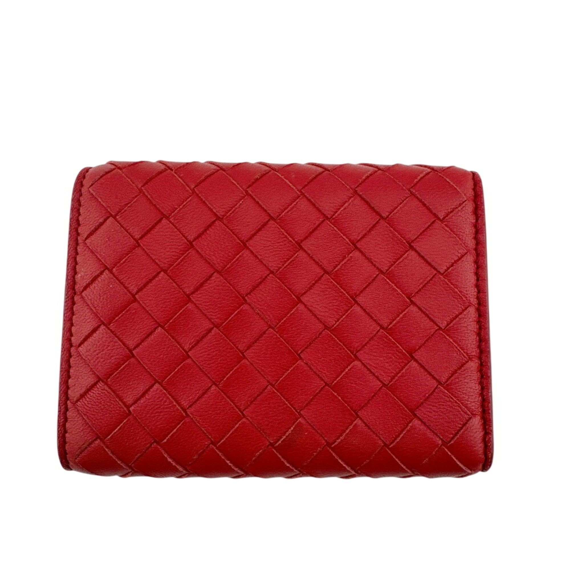 Bottega Veneta Bottega Veneta Intrecciato Compact Wallet Tri-fold Red Size ONE SIZE - 2 Thumbnail