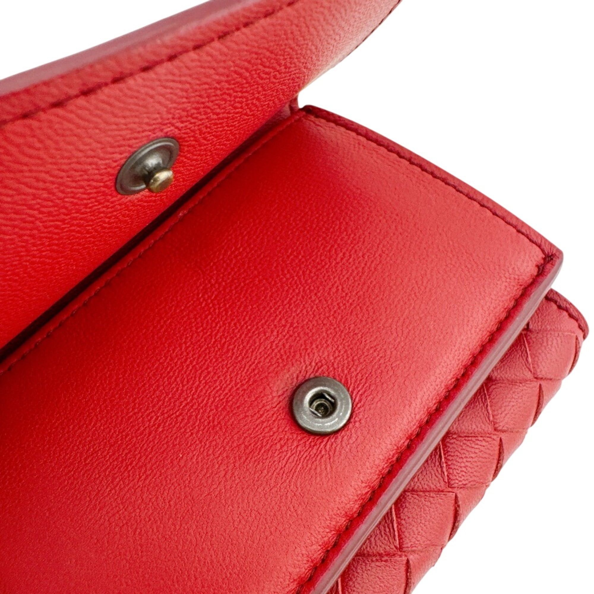 Bottega Veneta Bottega Veneta Intrecciato Compact Wallet Tri-fold Red Size ONE SIZE - 7 Thumbnail