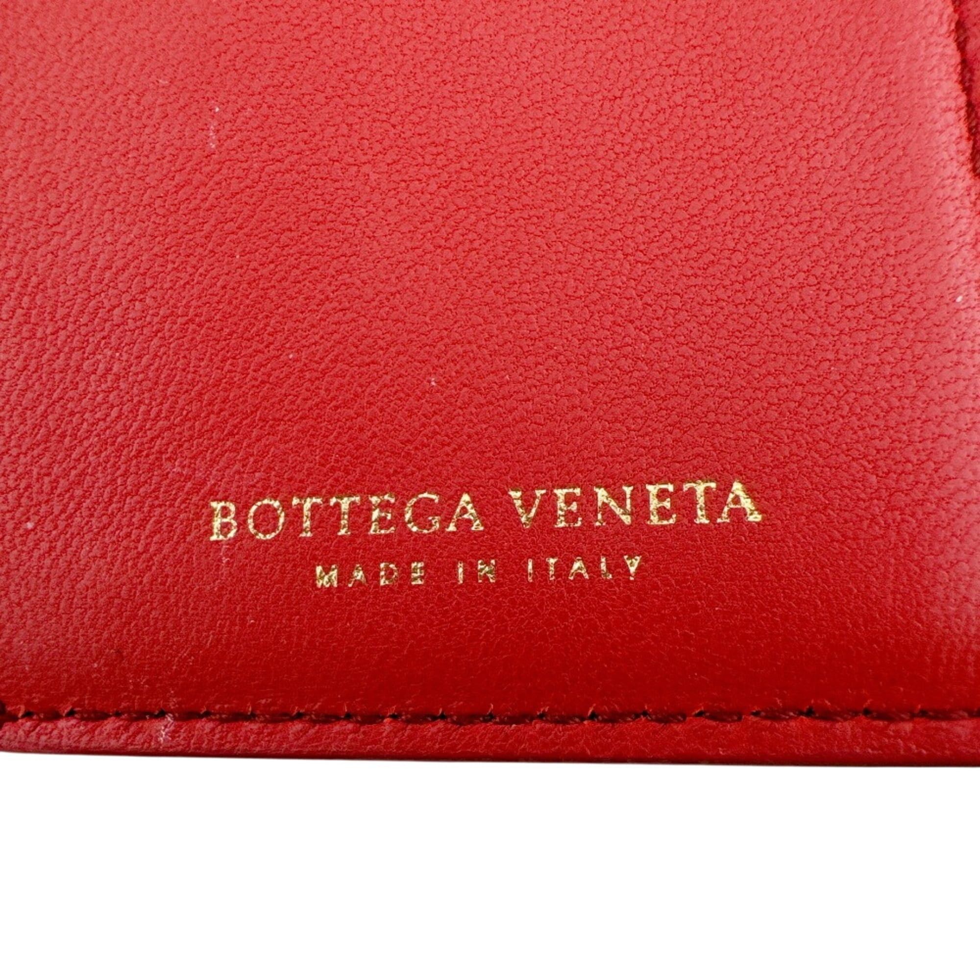 Bottega Veneta Bottega Veneta Intrecciato Compact Wallet Tri-fold Red Size ONE SIZE - 12 Thumbnail