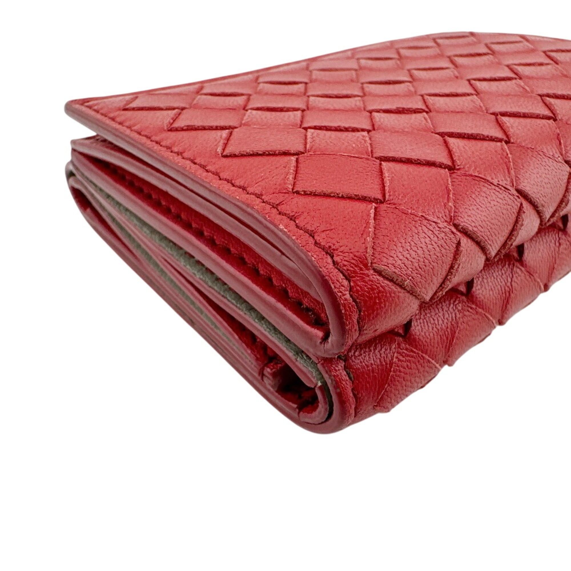 Bottega Veneta Bottega Veneta Intrecciato Compact Wallet Tri-fold Red Size ONE SIZE - 5 Thumbnail