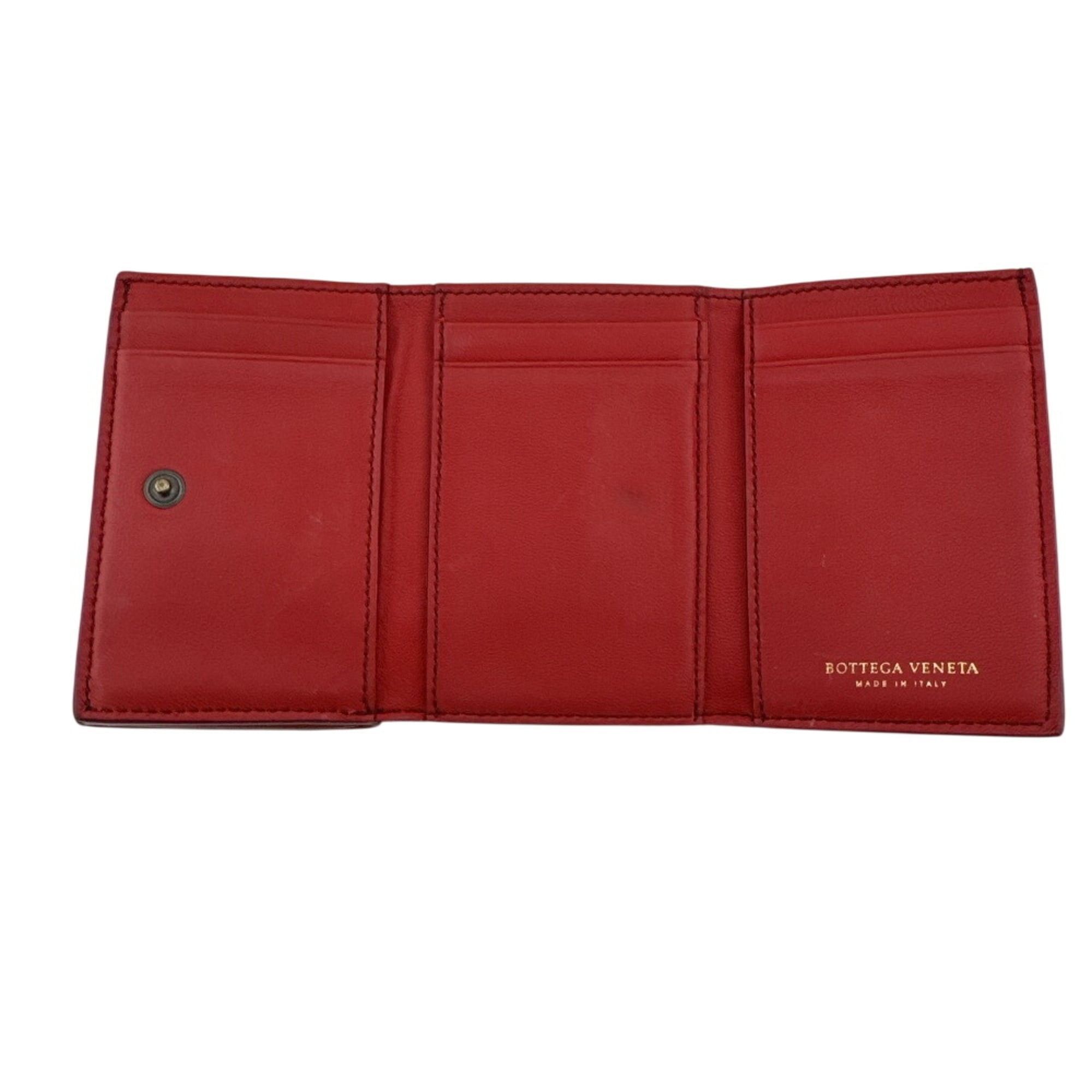 Bottega Veneta Bottega Veneta Intrecciato Compact Wallet Tri-fold Red Size ONE SIZE - 11 Thumbnail