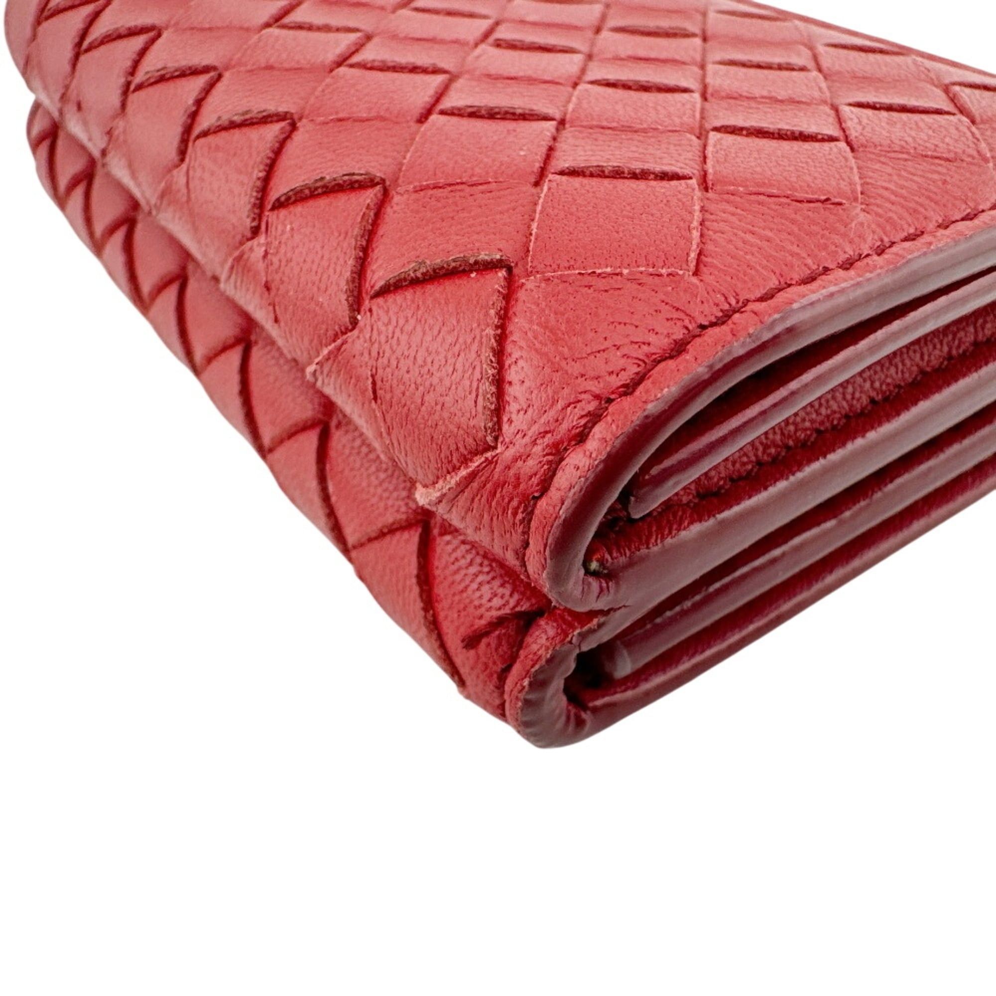 Bottega Veneta Bottega Veneta Intrecciato Compact Wallet Tri-fold Red Size ONE SIZE - 6 Thumbnail