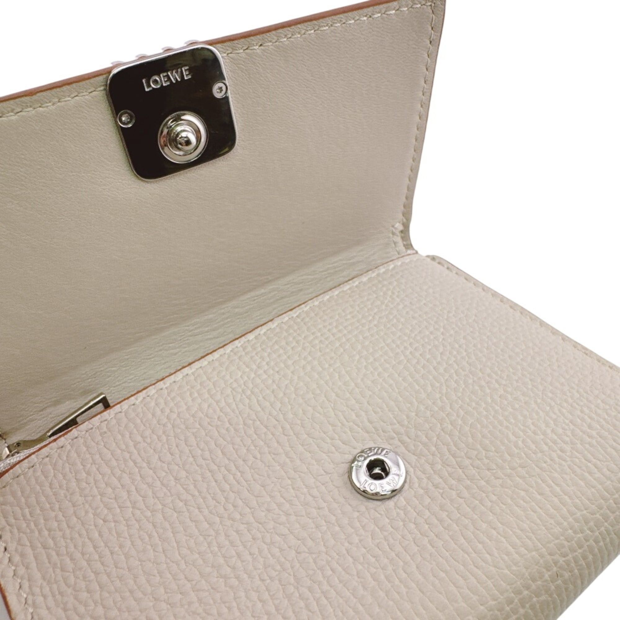 Loewe LOEWE Vertical Wallet Small Compact Anagram Tri-fold White Size ONE SIZE - 8 Thumbnail