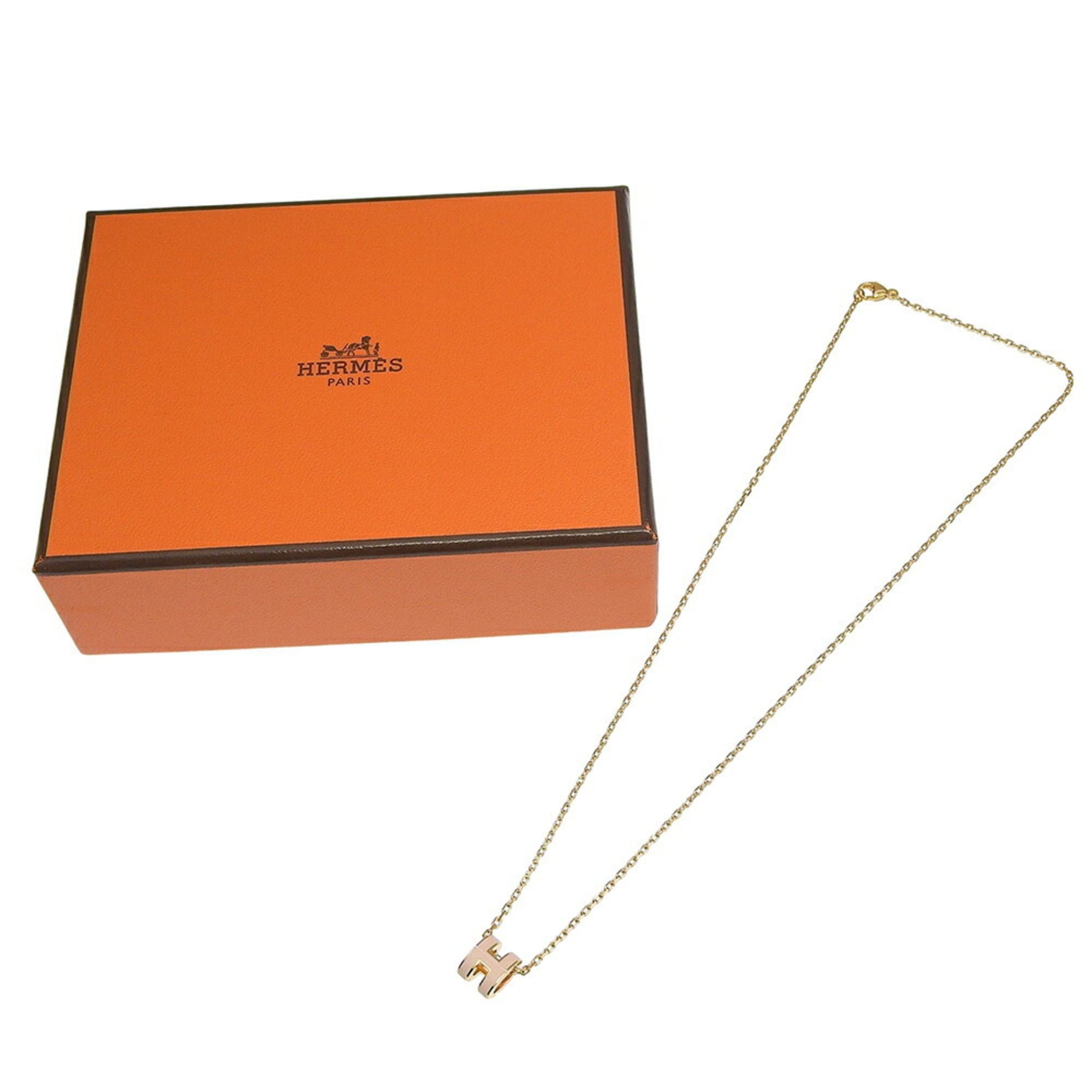 Hermes Hermes Mini Pop H Necklace GP Rose Dragee Pink Size ONE SIZE - 7 Thumbnail