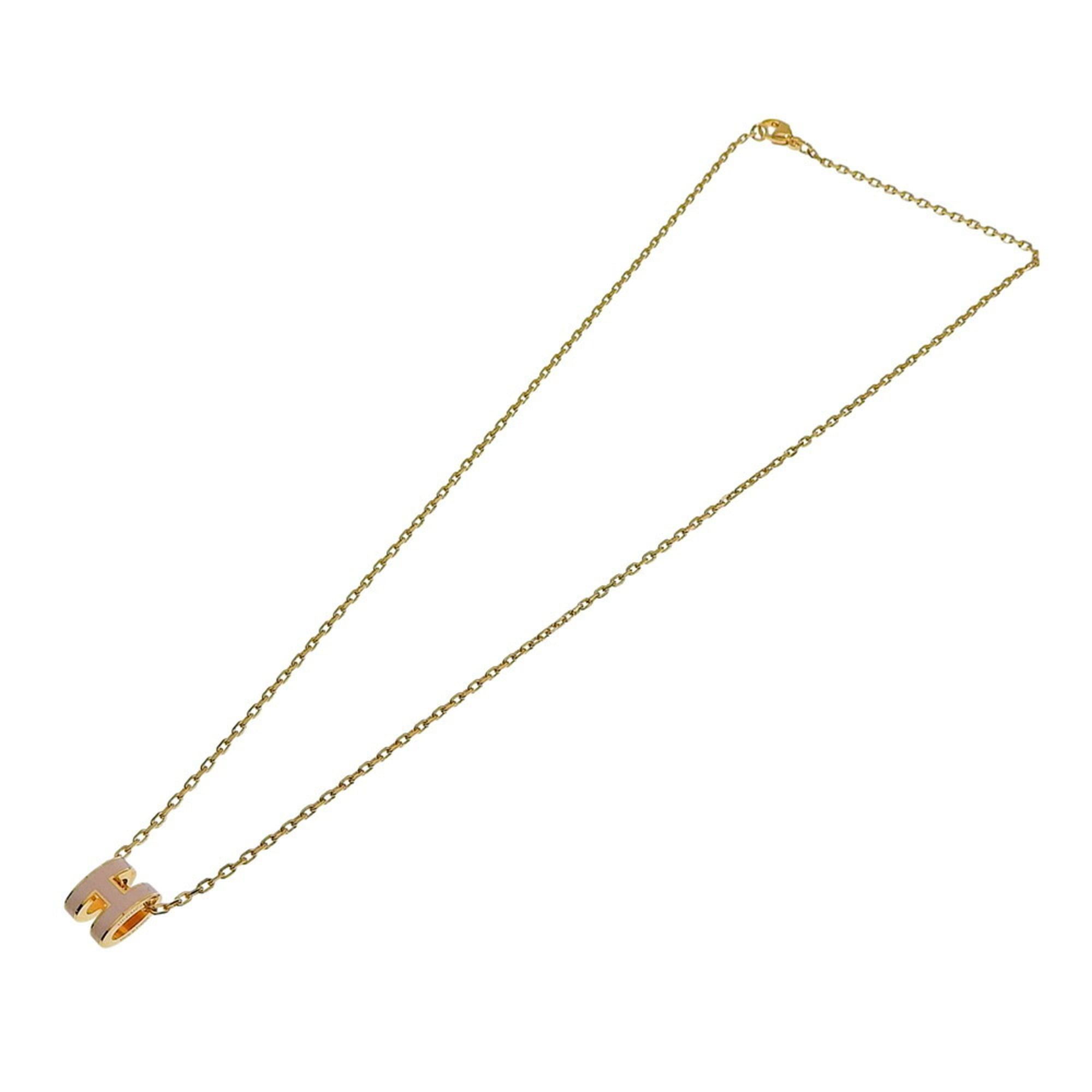 Hermes Hermes Mini Pop H Necklace GP Rose Dragee Pink Size ONE SIZE - 2 Thumbnail
