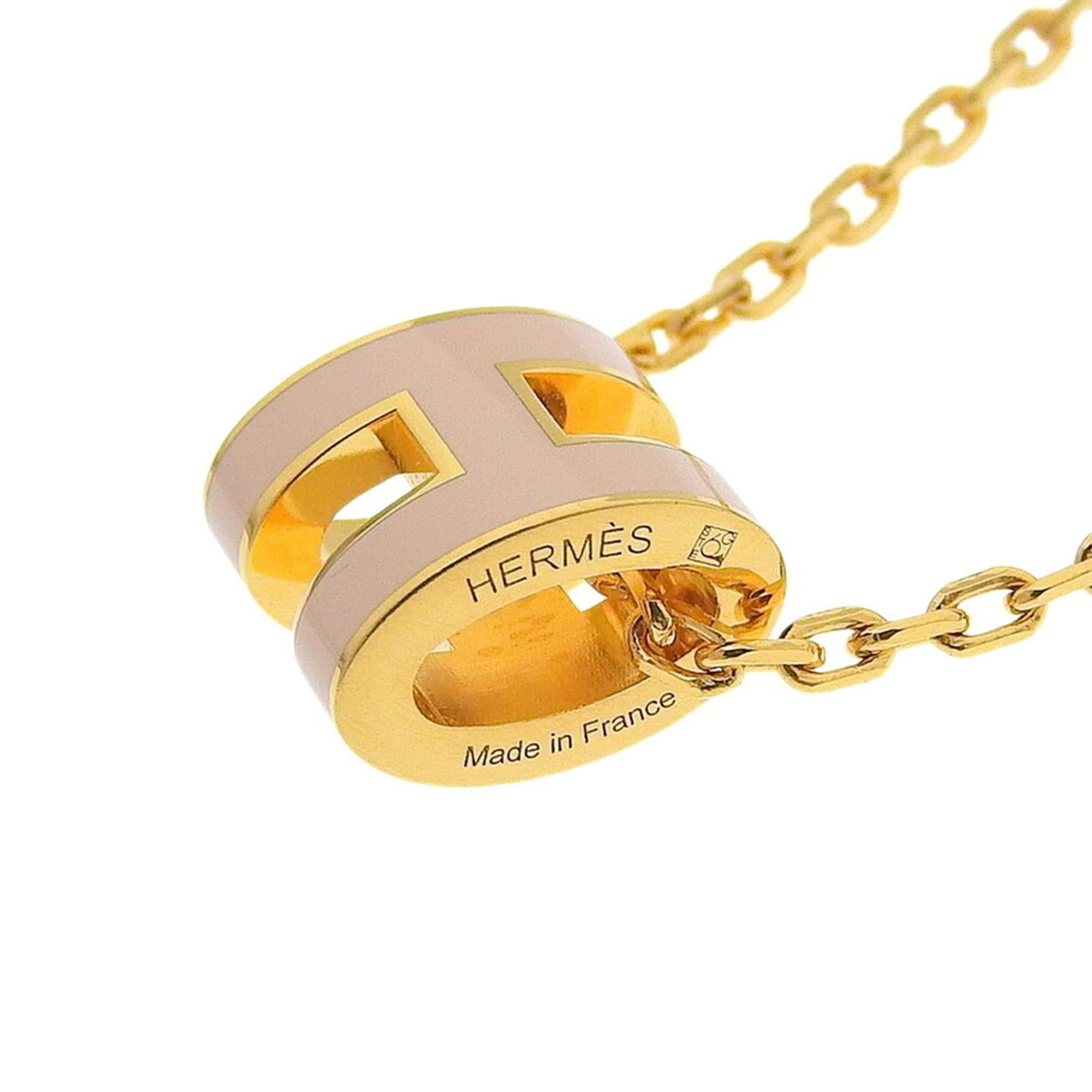 Hermes Hermes Mini Pop H Necklace GP Rose Dragee Pink Size ONE SIZE - 3 Thumbnail