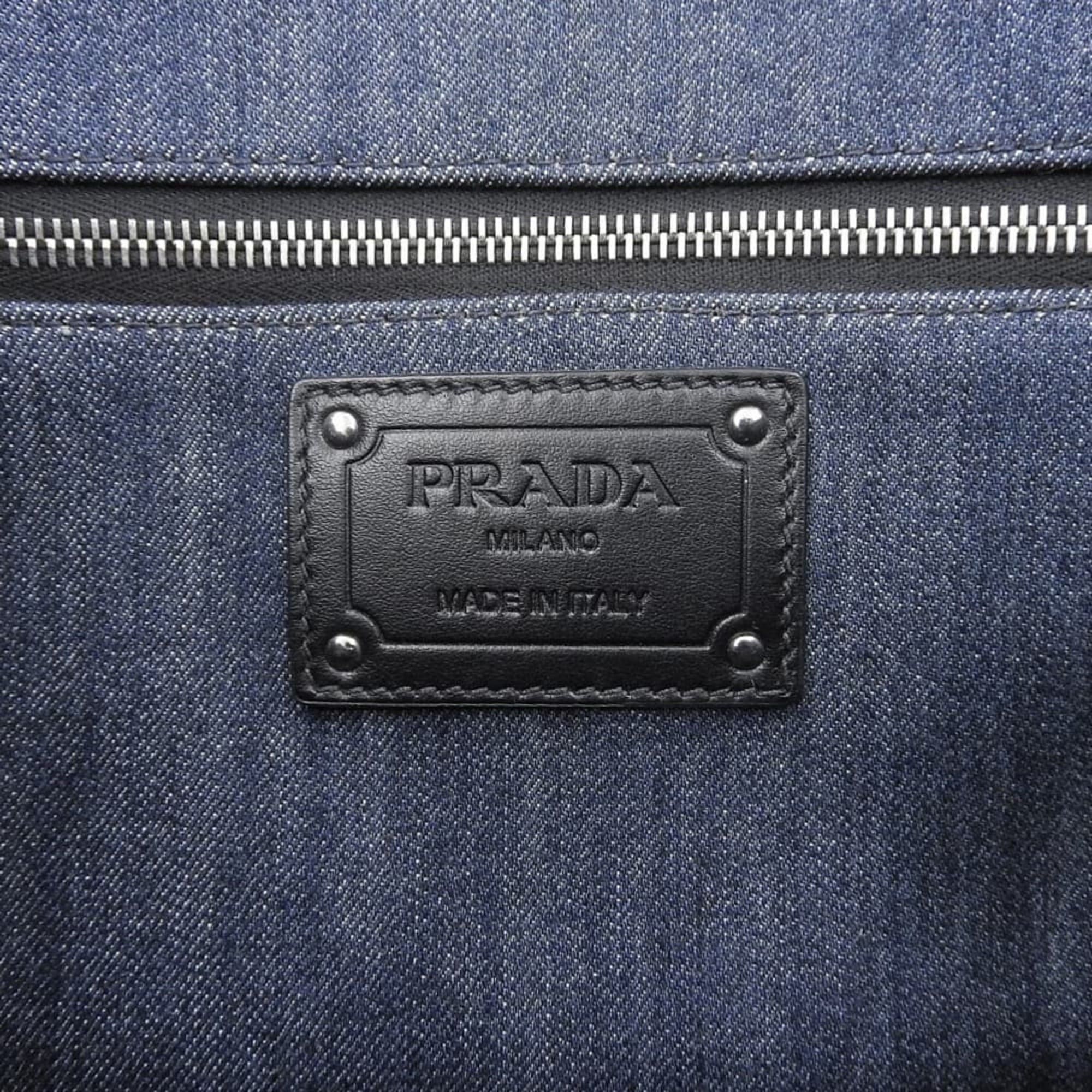 Prada Prada Tote Bag 1BG347 Printed Denim Navy Size ONE SIZE - 9 Thumbnail