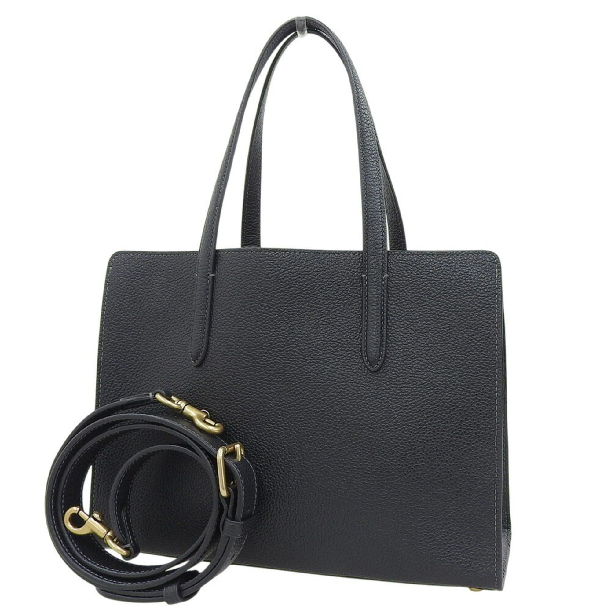 Coach Coach Carter Carryall 28 CJ806 Tote Bag, Leather, Black Size ONE SIZE - 2 Thumbnail
