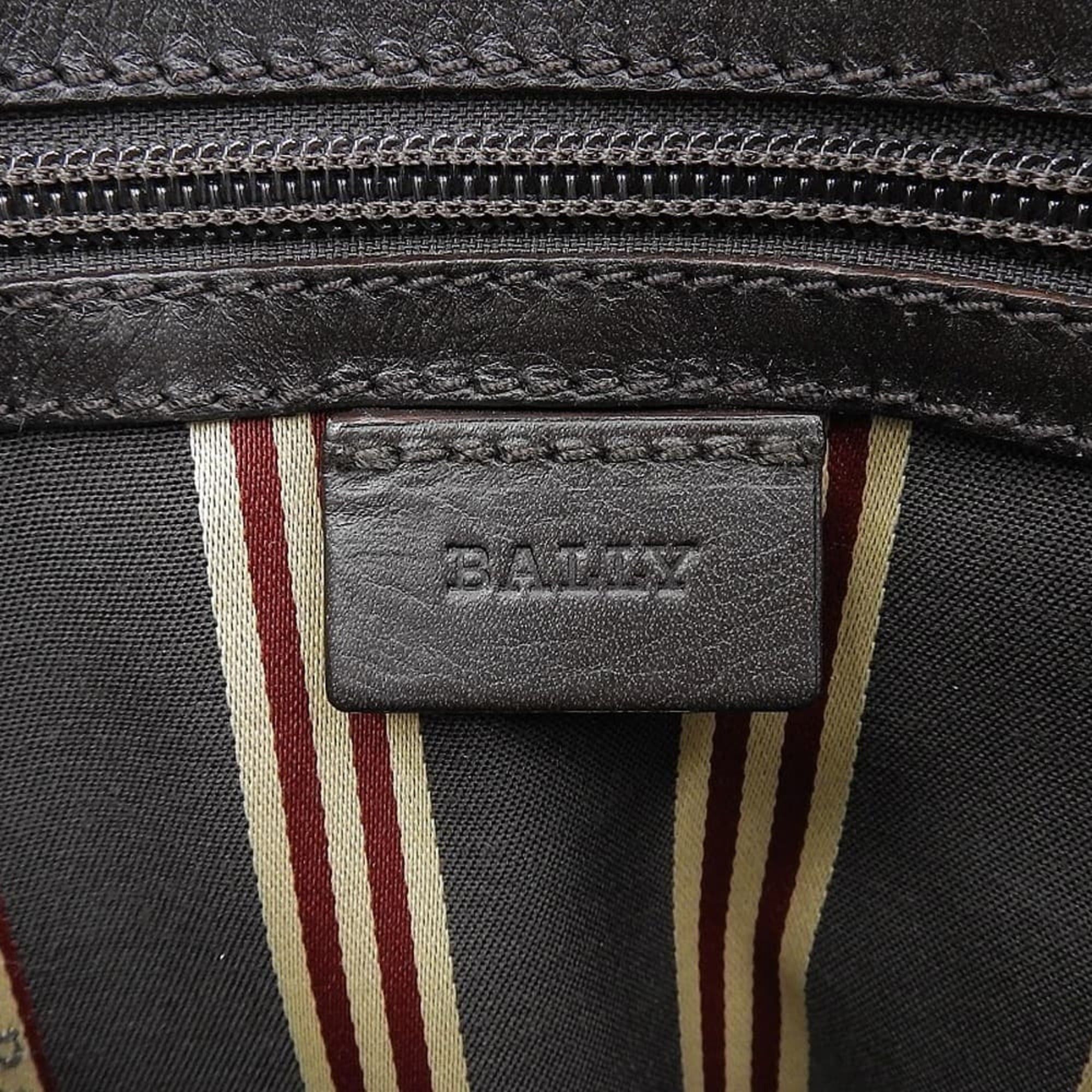 Bally Bally Striped Shoulder Bag, Leather, Dark Brown Size ONE SIZE - 10 Thumbnail