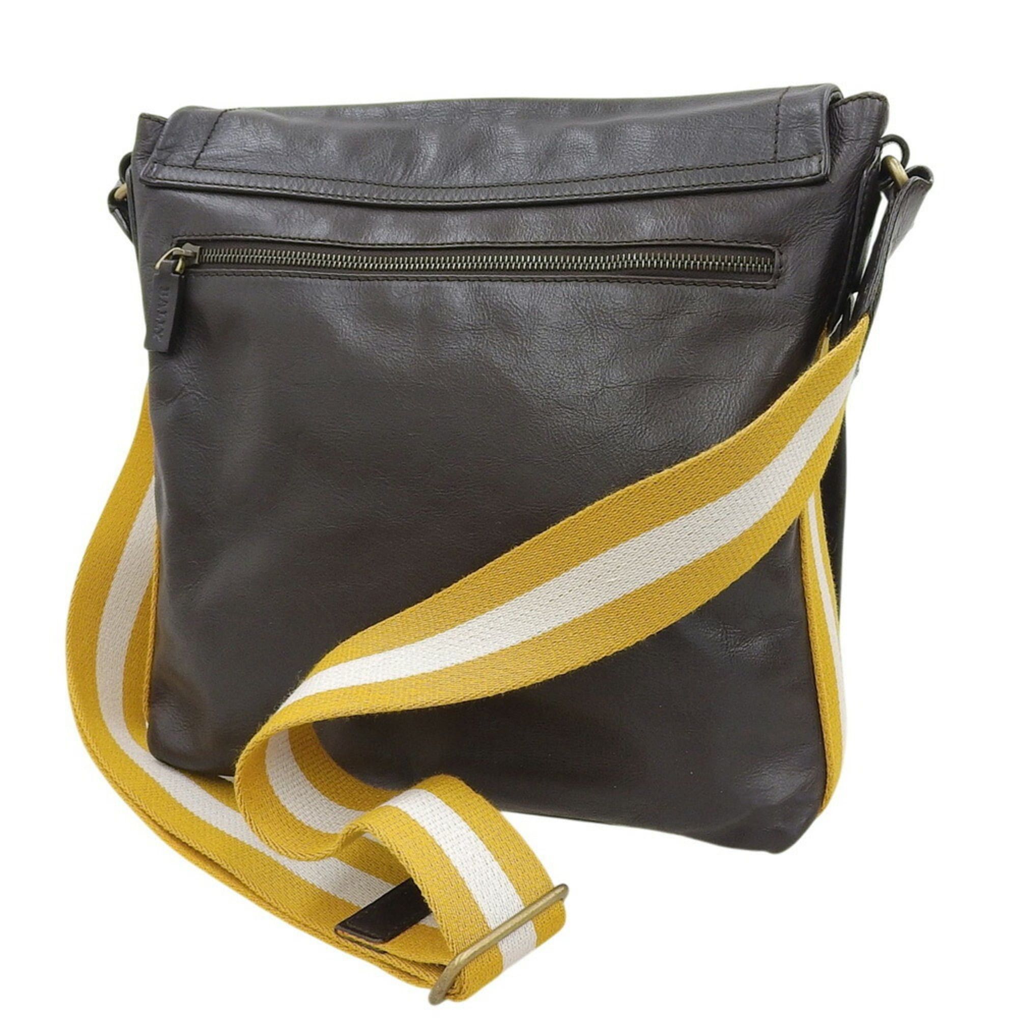 Bally Bally Striped Shoulder Bag, Leather, Dark Brown Size ONE SIZE - 2 Thumbnail