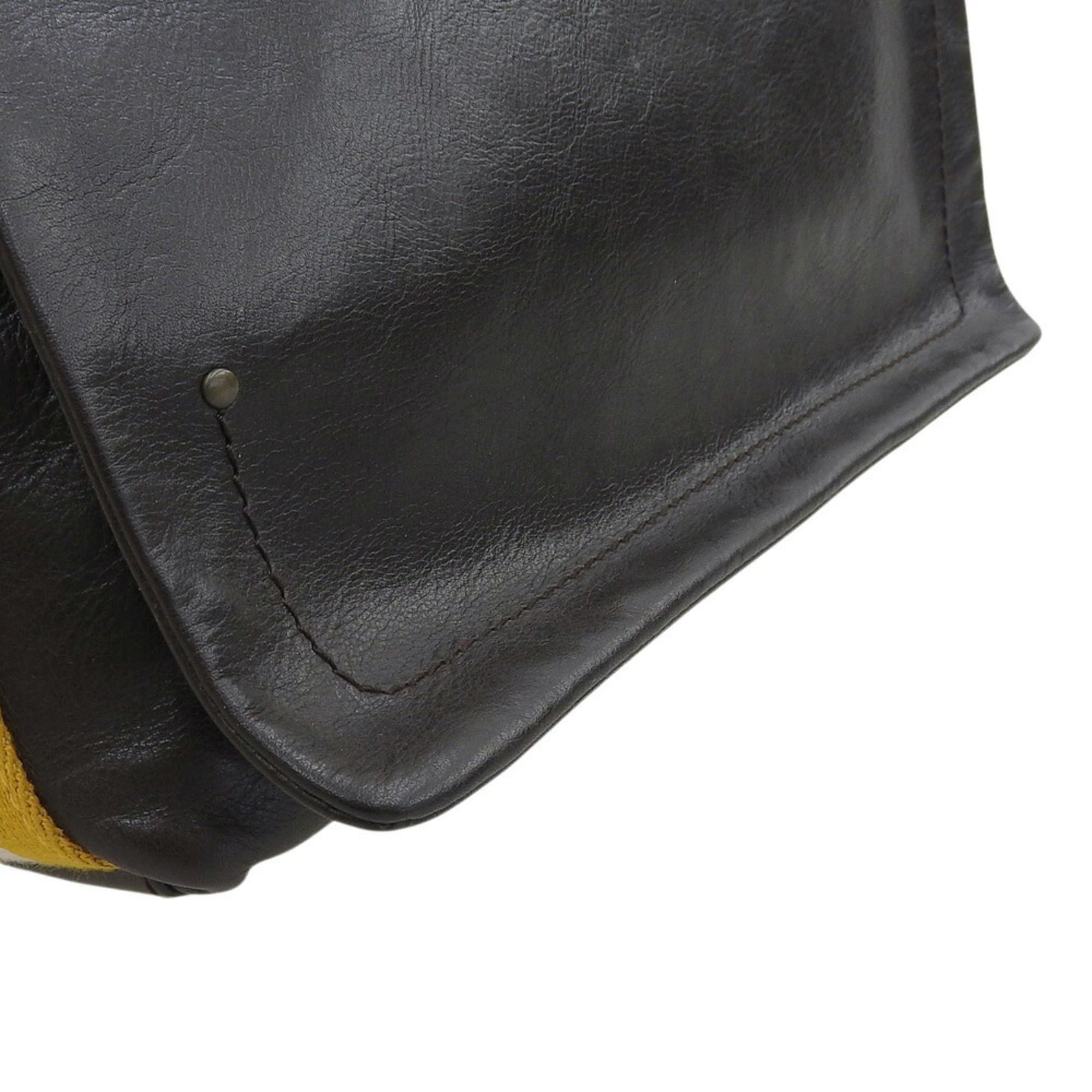 Bally Bally Striped Shoulder Bag, Leather, Dark Brown Size ONE SIZE - 6 Thumbnail