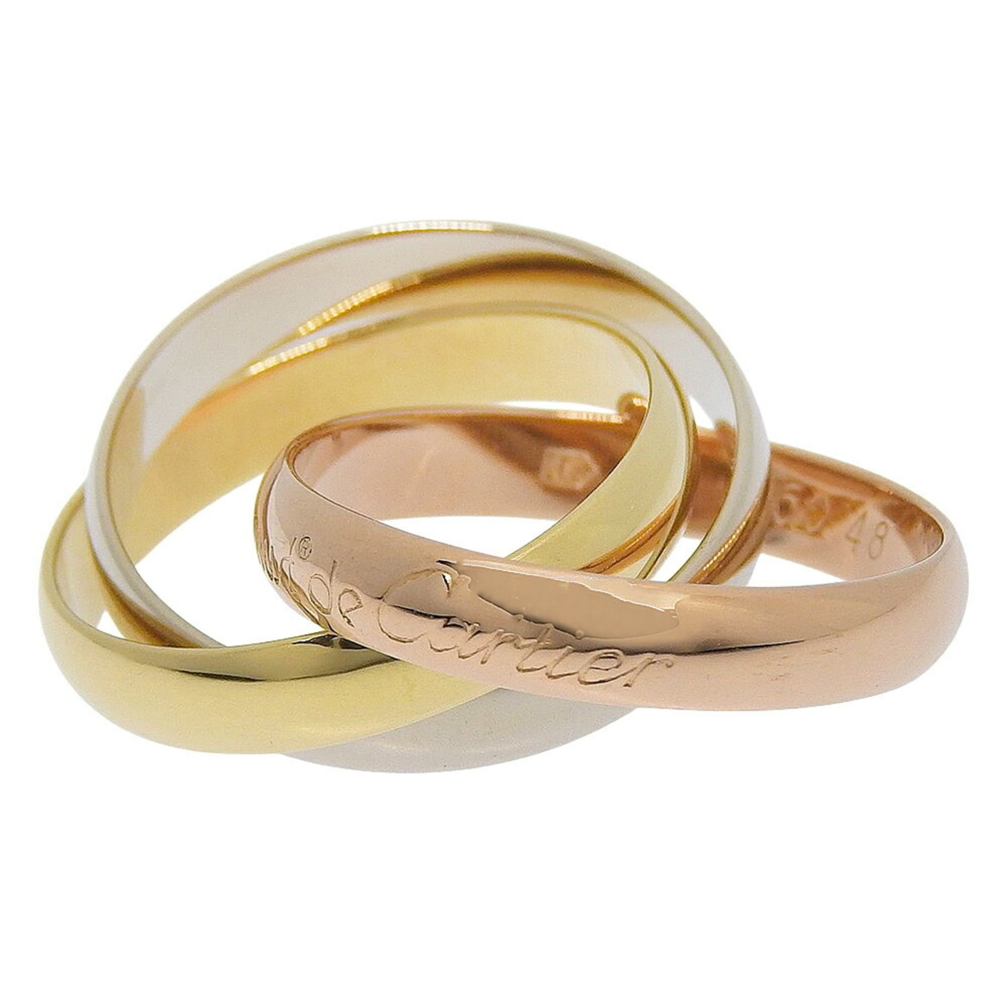Cartier Cartier Trinity Ring, approximately 6.4g, 18K Yellow Gold, White Pink Size #48 (approx. US size 8), Three-color gold. Size ONE SIZE - 4 Thumbnail