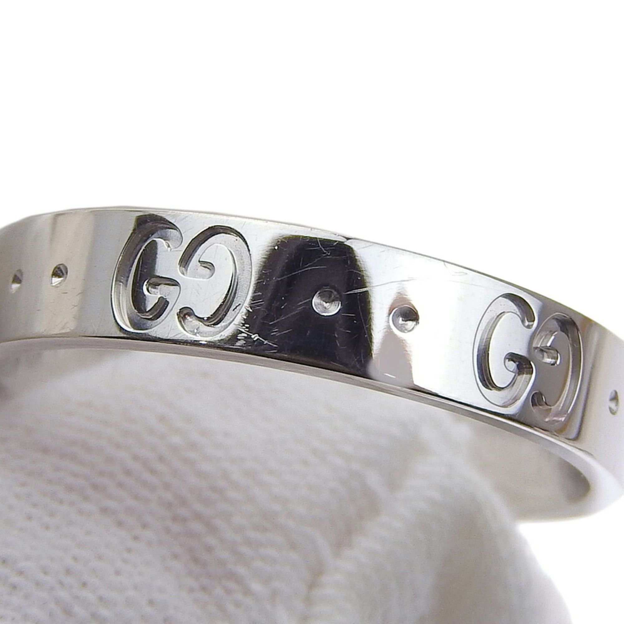 Gucci Gucci Interlocking G Icon Ring, 18K White Gold, Approx. 4.0g, Size #18 (approx. 17.5cm) Size ONE SIZE - 4 Thumbnail
