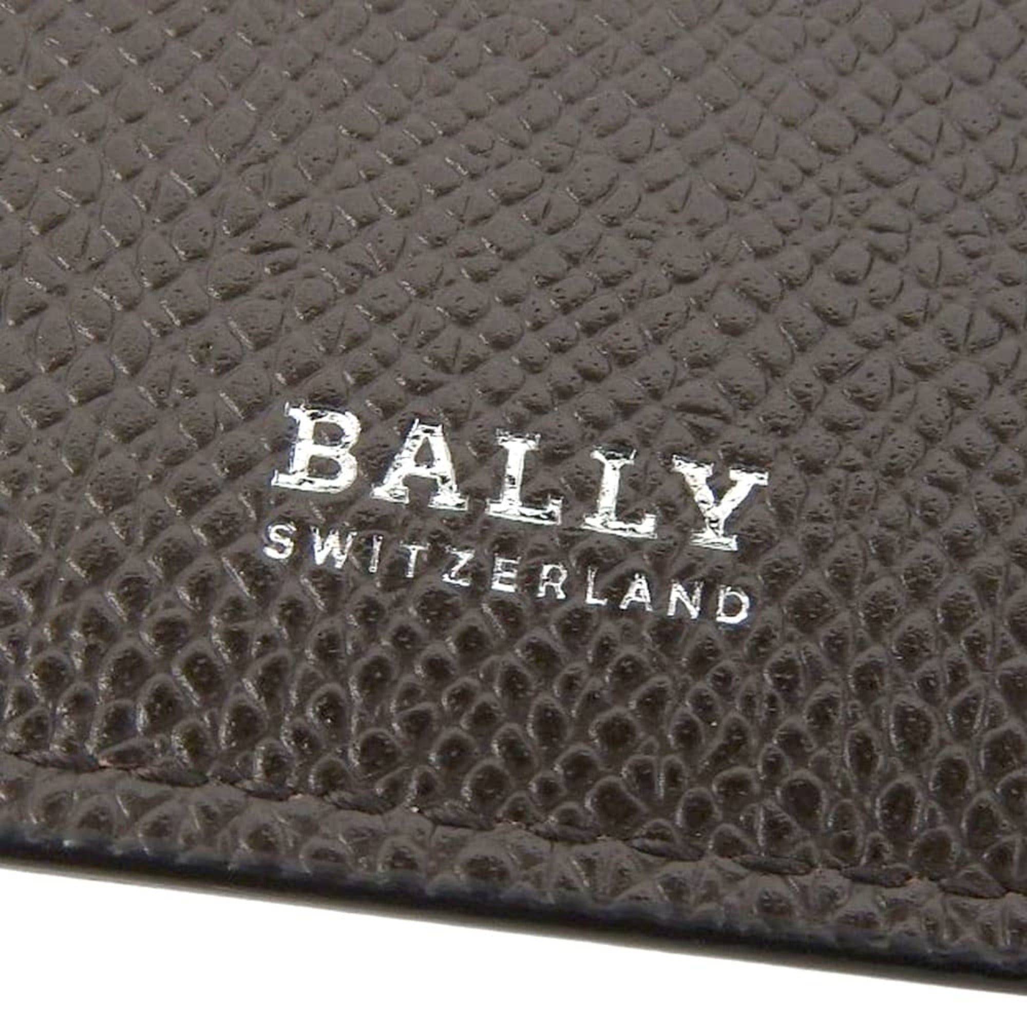 Bally Bally Striped Bi-fold Wallet, Leather, Dark Brown x White Red Size ONE SIZE - 6 Thumbnail
