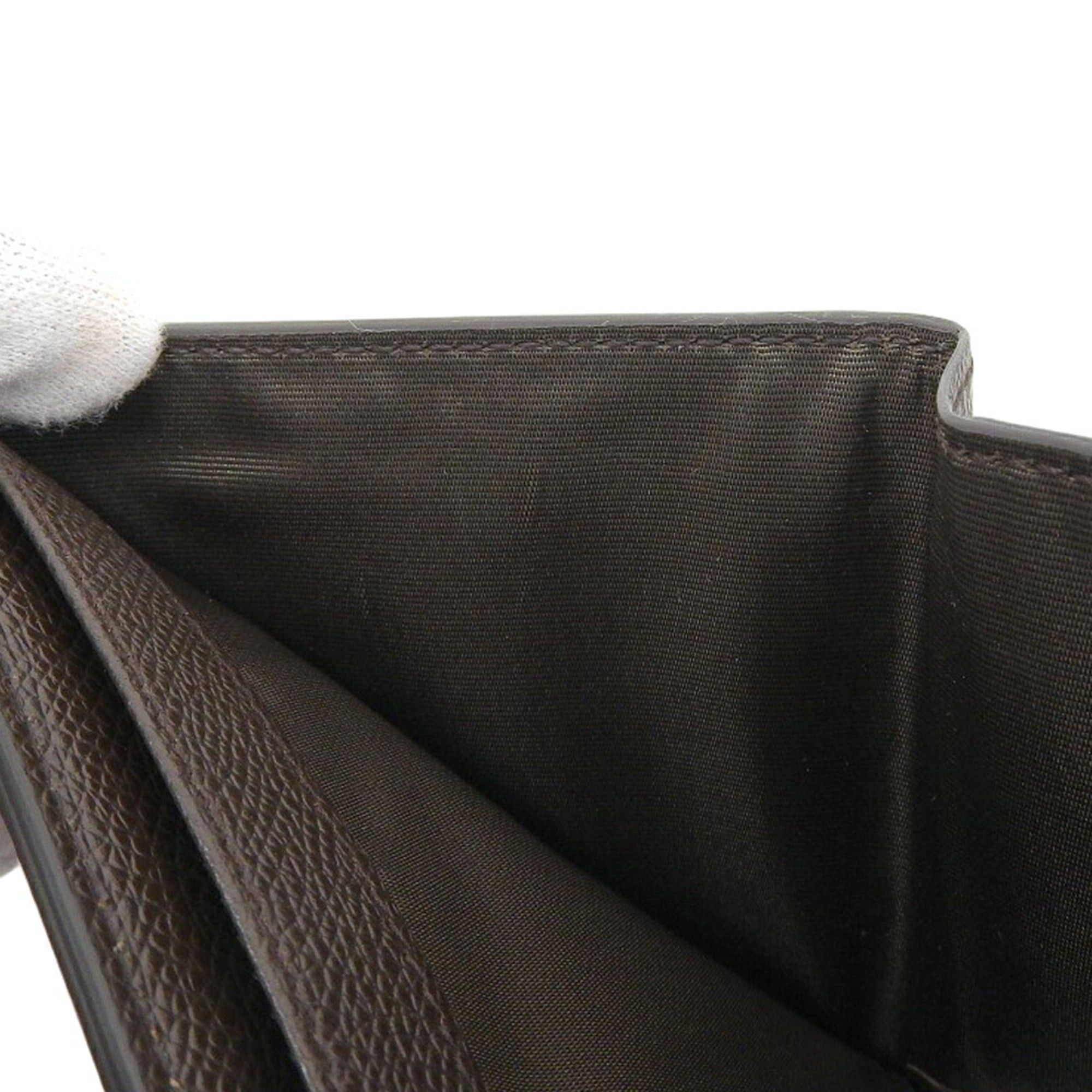 Bally Bally Striped Bi-fold Wallet, Leather, Dark Brown x White Red Size ONE SIZE - 3 Thumbnail