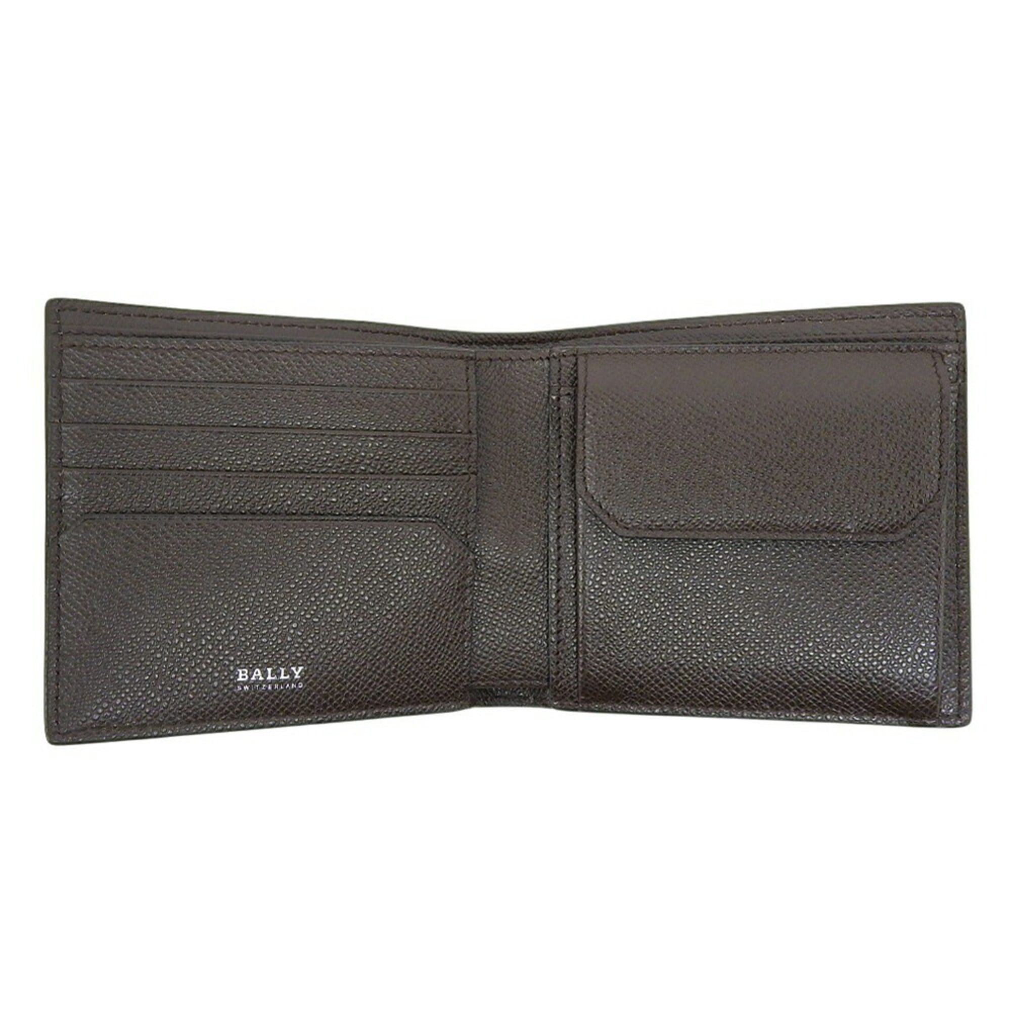 Bally Bally Striped Bi-fold Wallet, Leather, Dark Brown x White Red Size ONE SIZE - 5 Thumbnail