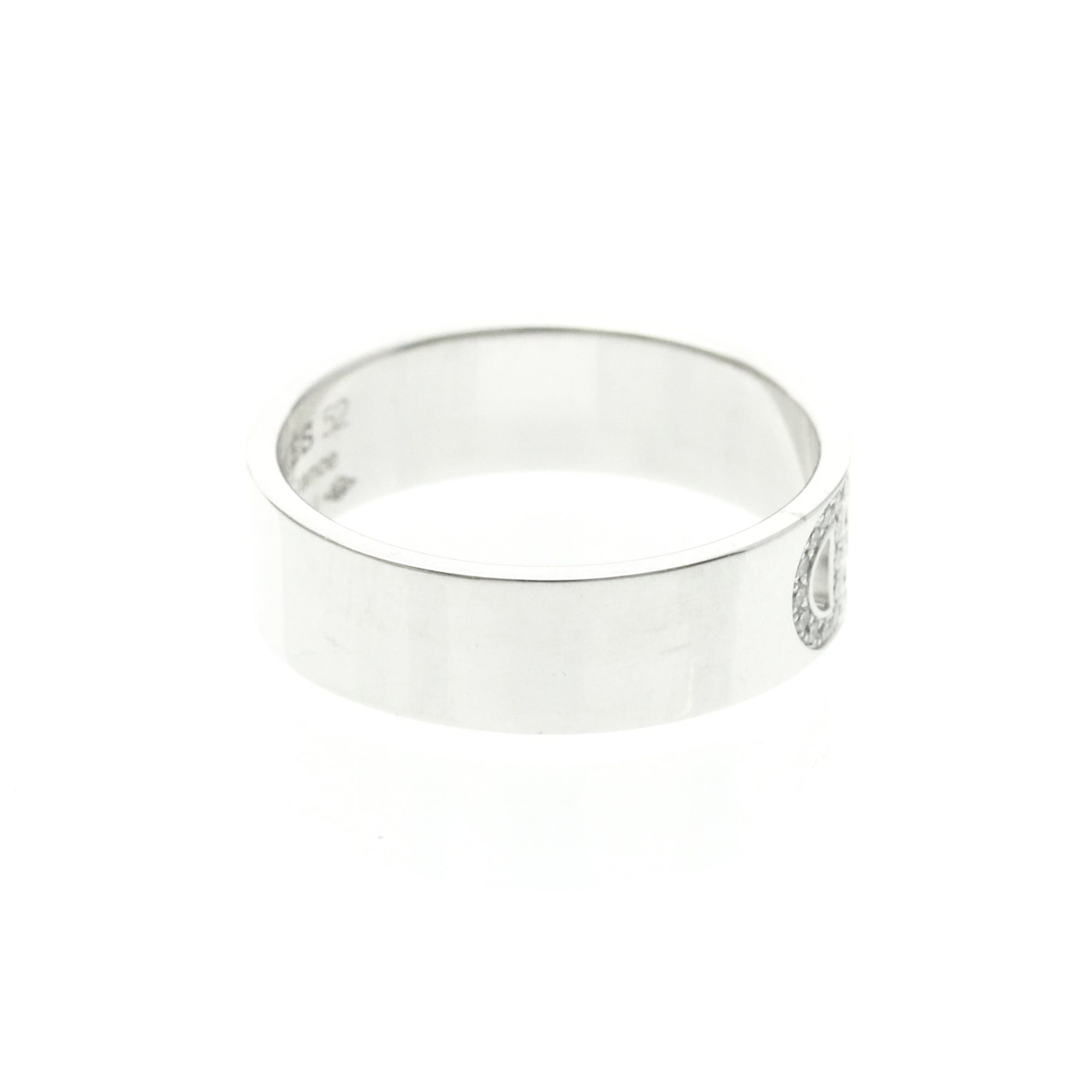 Hermes Hermes H D'ancre Ring With Diamonds White Gold (18K) Fashion Diamond Band Ring Silver Size ONE SIZE - 4 Thumbnail