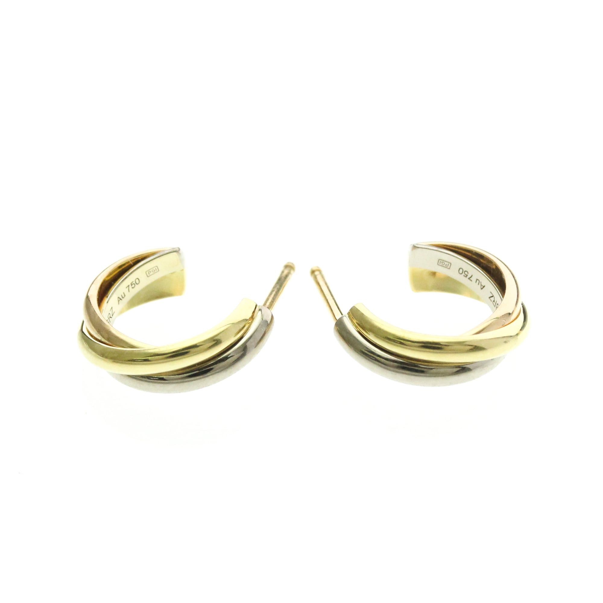 Cartier Cartier Trinity De Cartier No Stone Yellow Gold (18K),Pink Gold (18K),White Gold (18K) Half Hoop Earrings Gold Size ONE SIZE - 8 Thumbnail