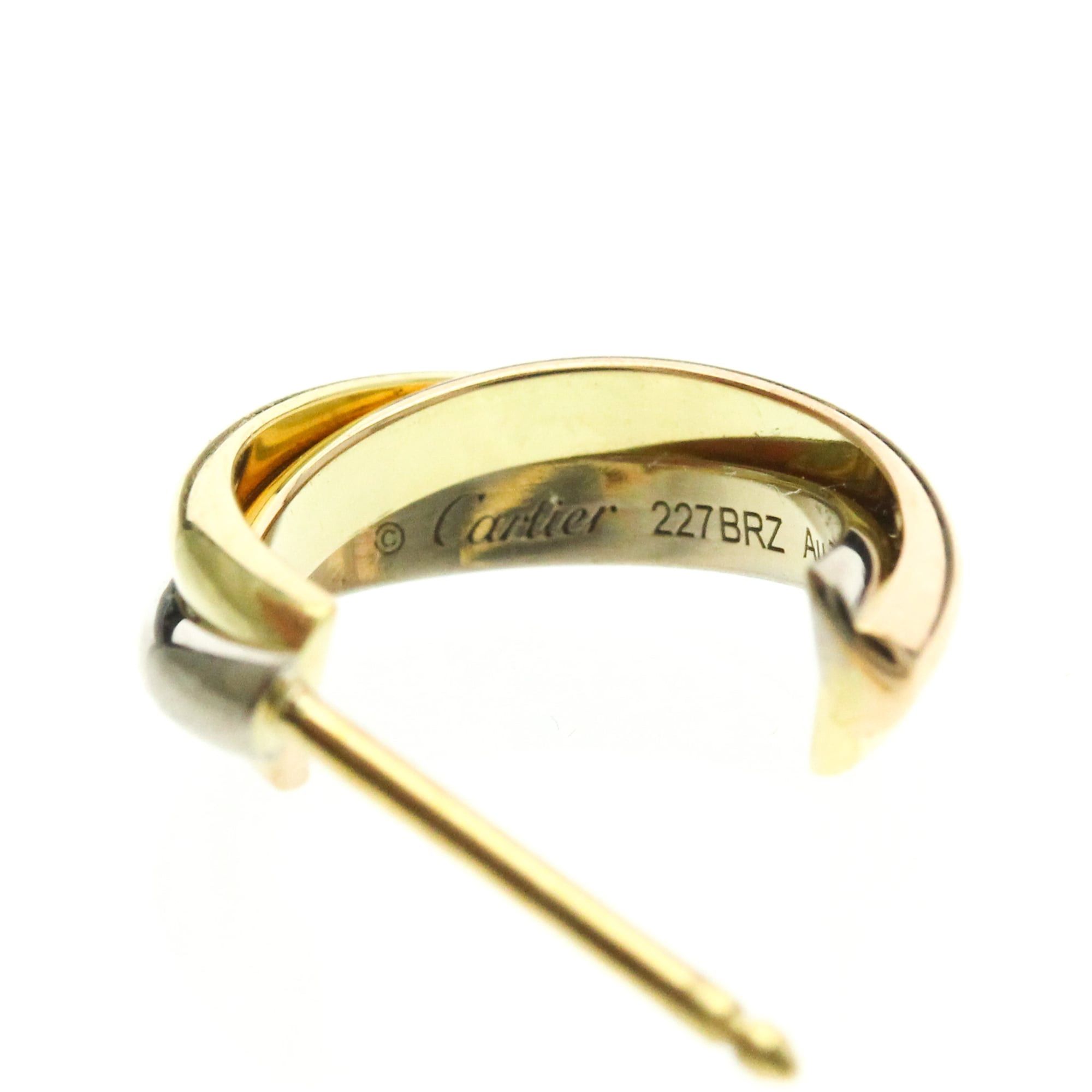 Cartier Cartier Trinity De Cartier No Stone Yellow Gold (18K),Pink Gold (18K),White Gold (18K) Half Hoop Earrings Gold Size ONE SIZE - 9 Thumbnail