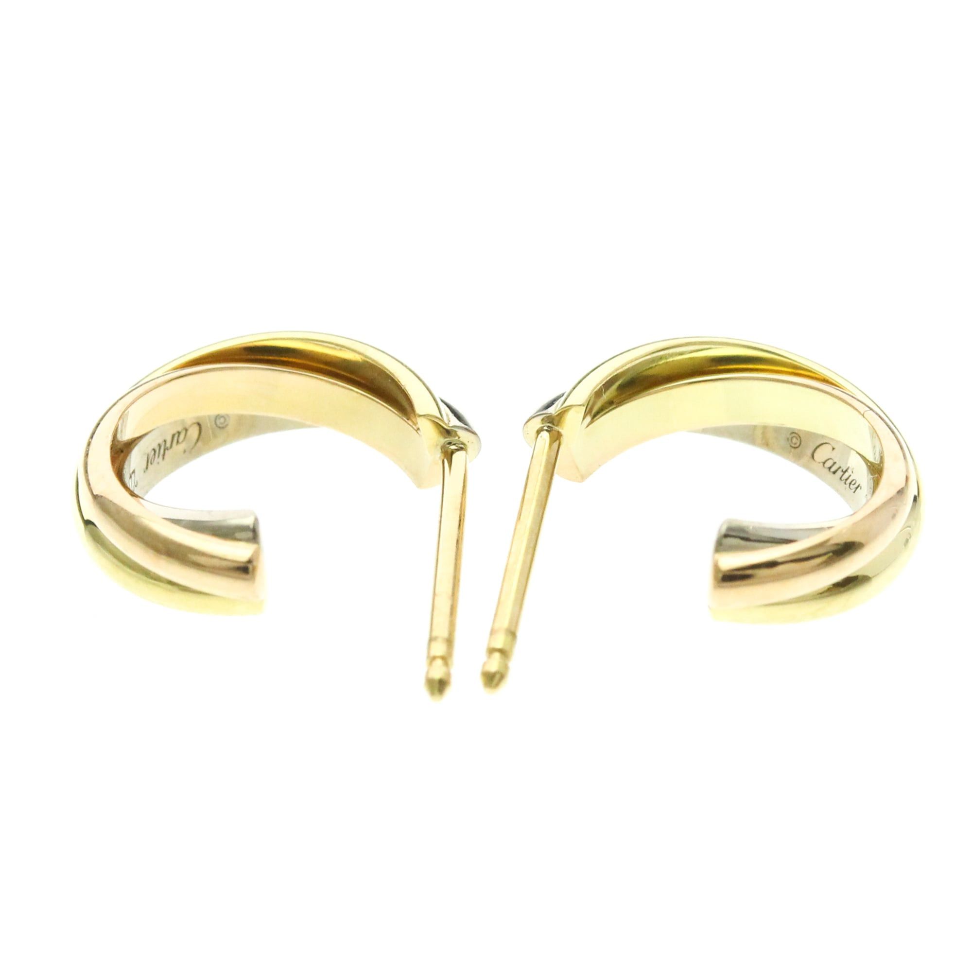 Cartier Cartier Trinity De Cartier No Stone Yellow Gold (18K),Pink Gold (18K),White Gold (18K) Half Hoop Earrings Gold Size ONE SIZE - 5 Thumbnail