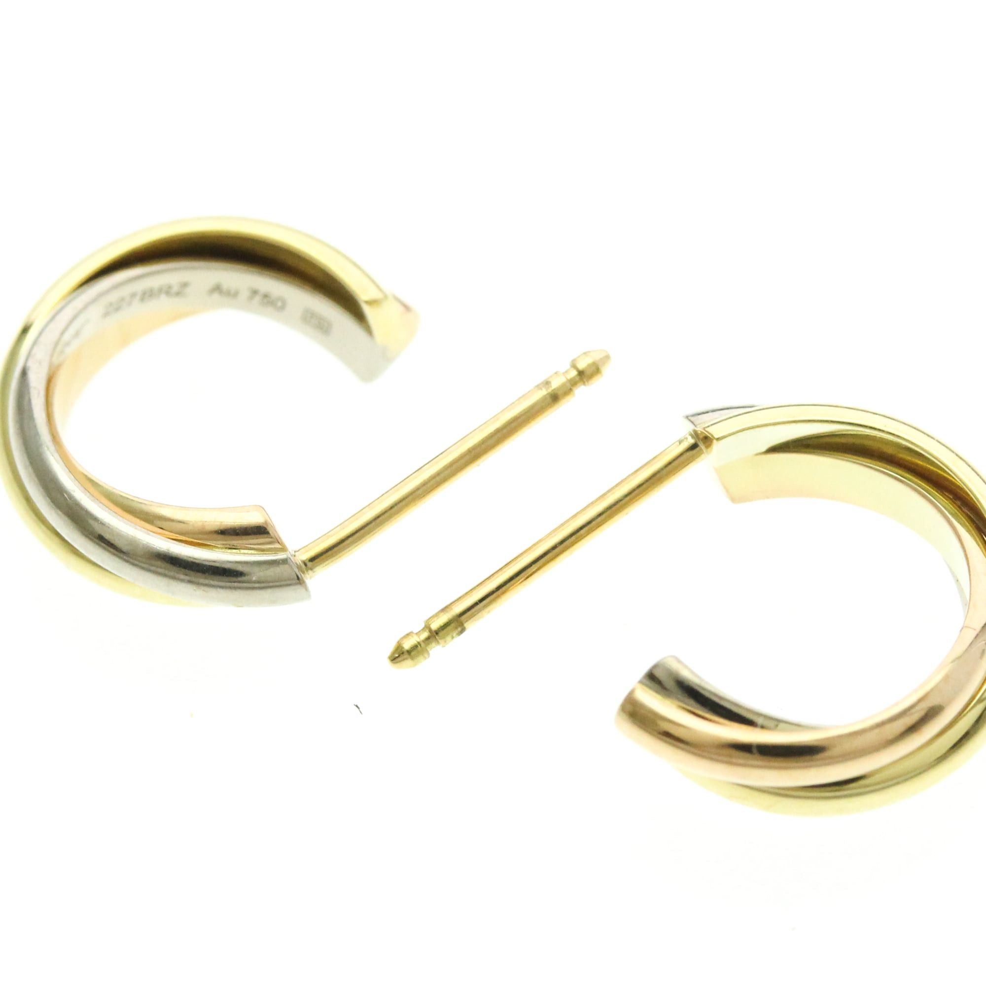 Cartier Cartier Trinity De Cartier No Stone Yellow Gold (18K),Pink Gold (18K),White Gold (18K) Half Hoop Earrings Gold Size ONE SIZE - 4 Thumbnail