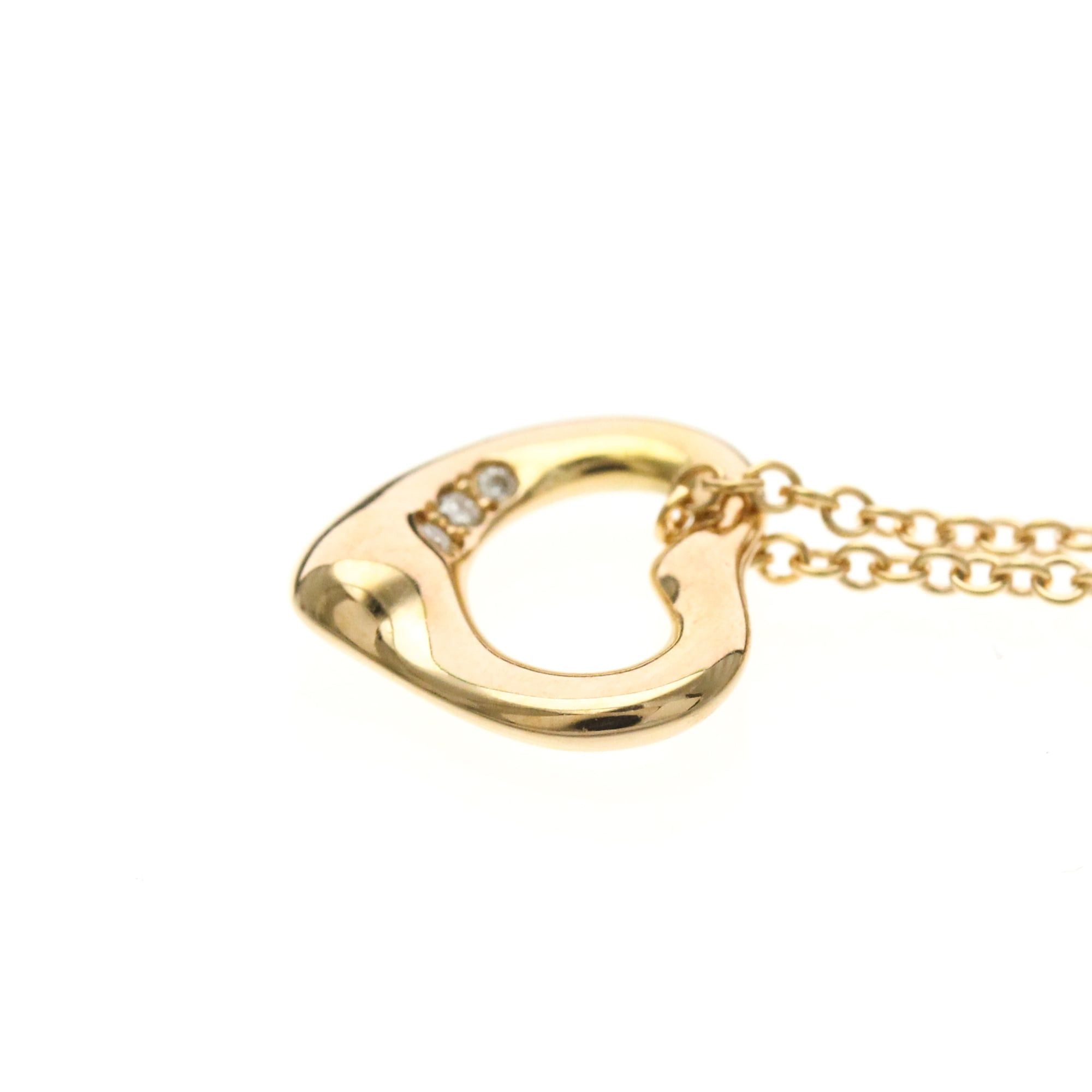 Tiffany & Co. Tiffany Open Heart Pink Gold (18K) No Stone Men,Women Fashion Pendant Necklace (Pink Gold) Size ONE SIZE - 3 Thumbnail