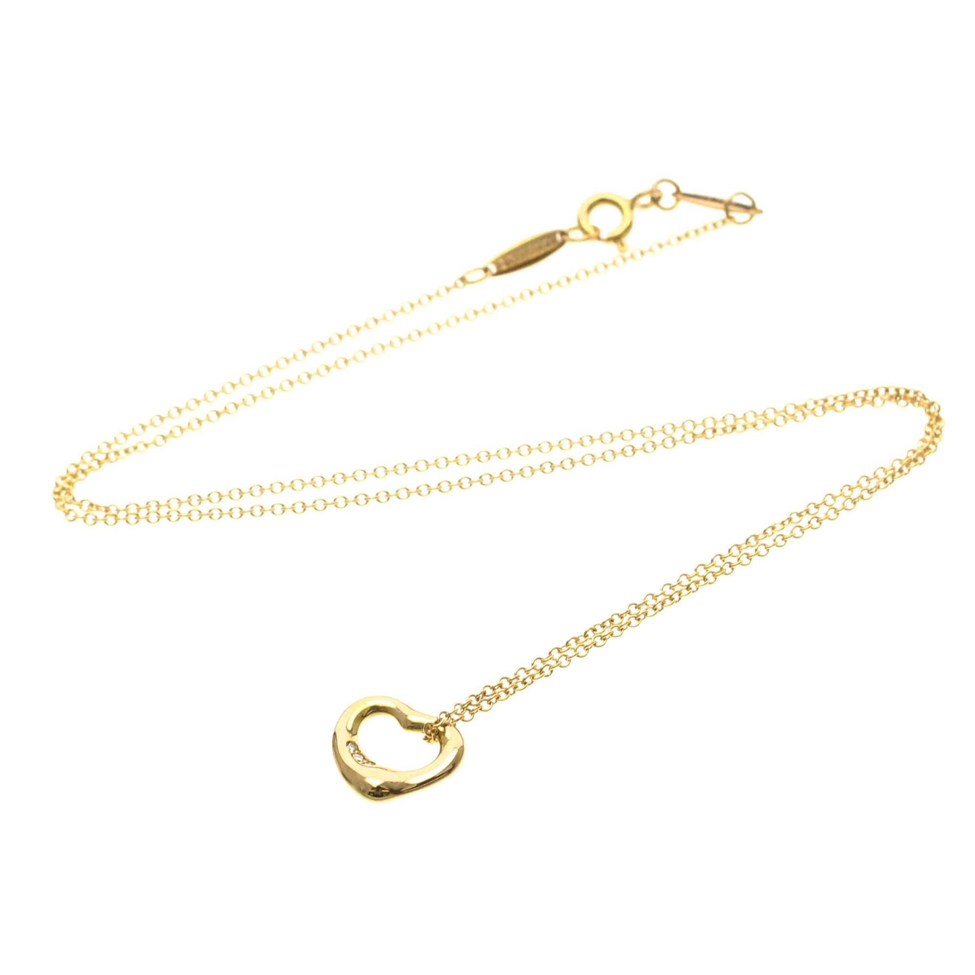 Tiffany & Co. Tiffany Open Heart Pink Gold (18K) No Stone Men,Women Fashion Pendant Necklace (Pink Gold) Size ONE SIZE - 15 Thumbnail