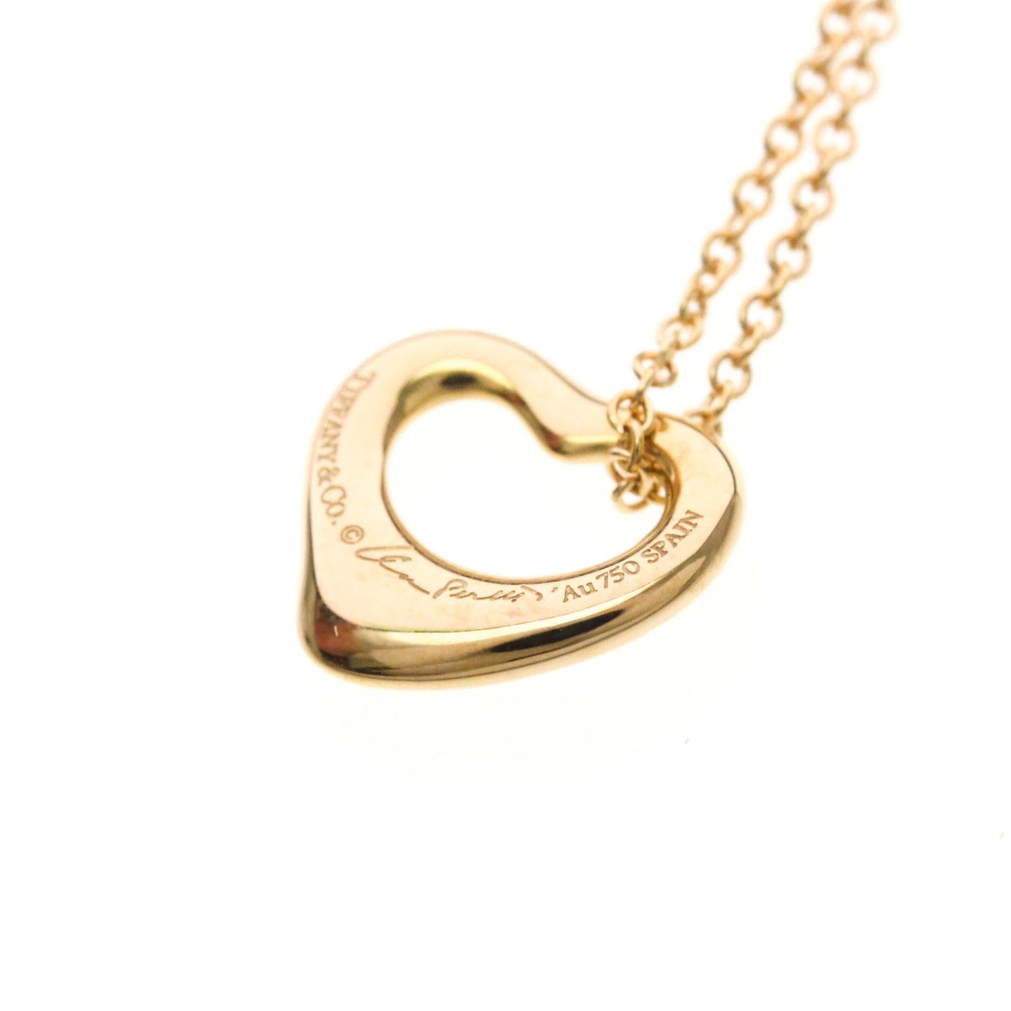 Tiffany & Co. Tiffany Open Heart Pink Gold (18K) No Stone Men,Women Fashion Pendant Necklace (Pink Gold) Size ONE SIZE - 8 Thumbnail