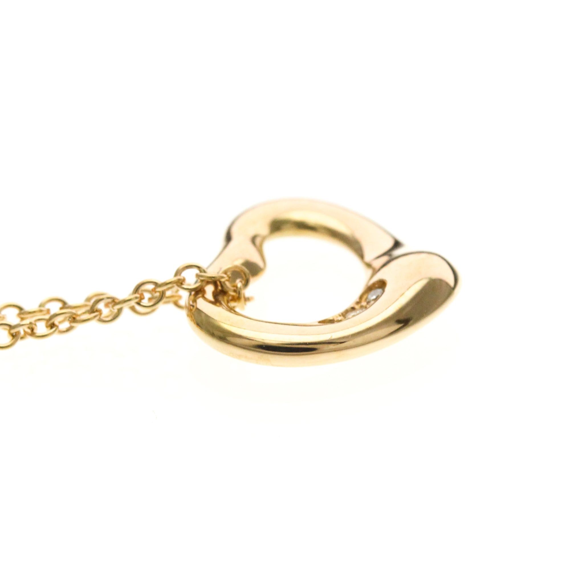 Tiffany & Co. Tiffany Open Heart Pink Gold (18K) No Stone Men,Women Fashion Pendant Necklace (Pink Gold) Size ONE SIZE - 5 Thumbnail