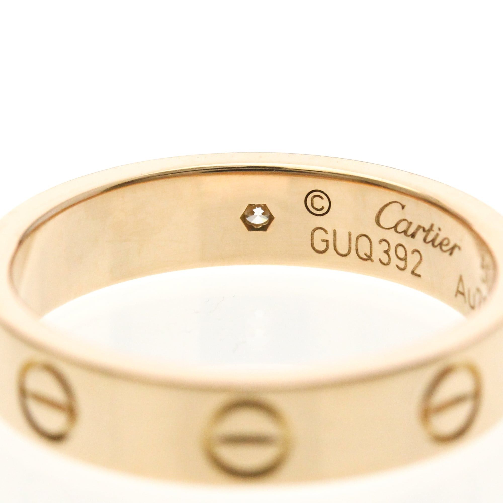 Cartier Cartier Mini Love Ring With 1 Diamond Pink Gold (18K) Fashion Diamond Band Ring Pink Gold Size ONE SIZE - 8 Thumbnail
