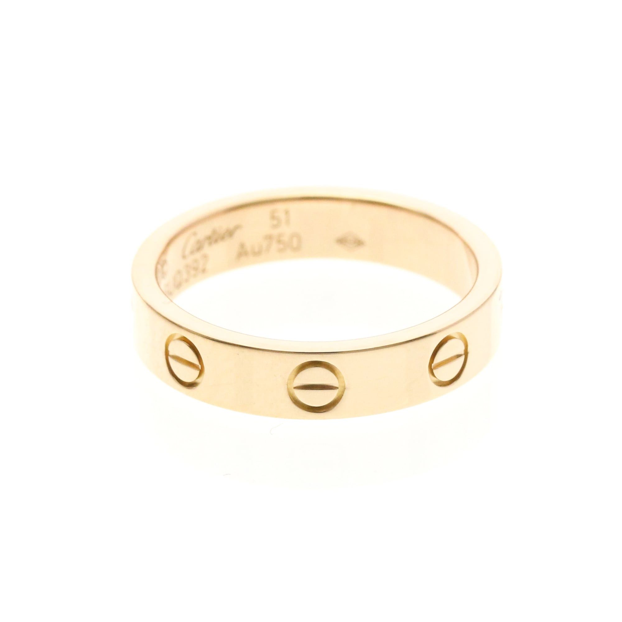 Cartier Cartier Mini Love Ring With 1 Diamond Pink Gold (18K) Fashion Diamond Band Ring Pink Gold Size ONE SIZE - 2 Thumbnail