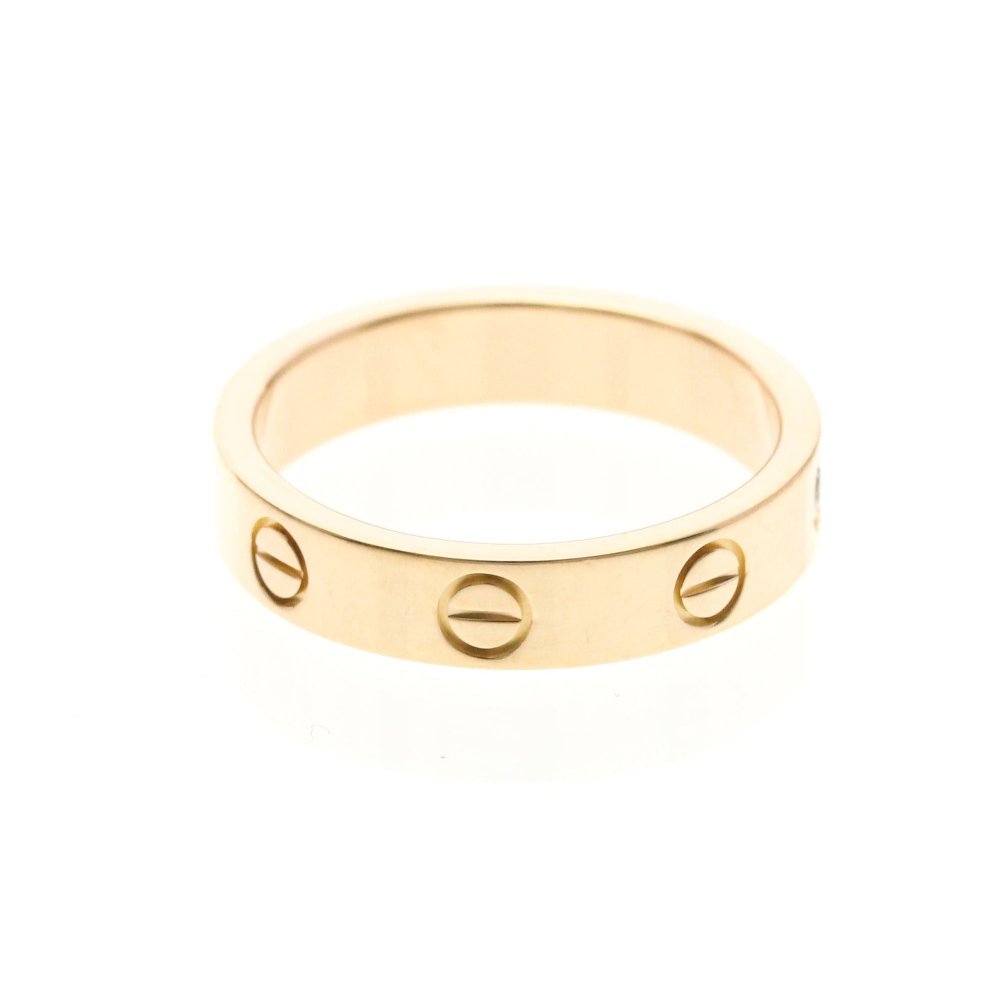 Cartier Cartier Mini Love Ring With 1 Diamond Pink Gold (18K) Fashion Diamond Band Ring Pink Gold Size ONE SIZE - 4 Thumbnail